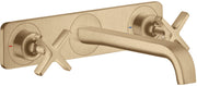 AXOR Citterio E 3-hole basin mixer for concealed installation wall-mounted with spout 220 mm and plate