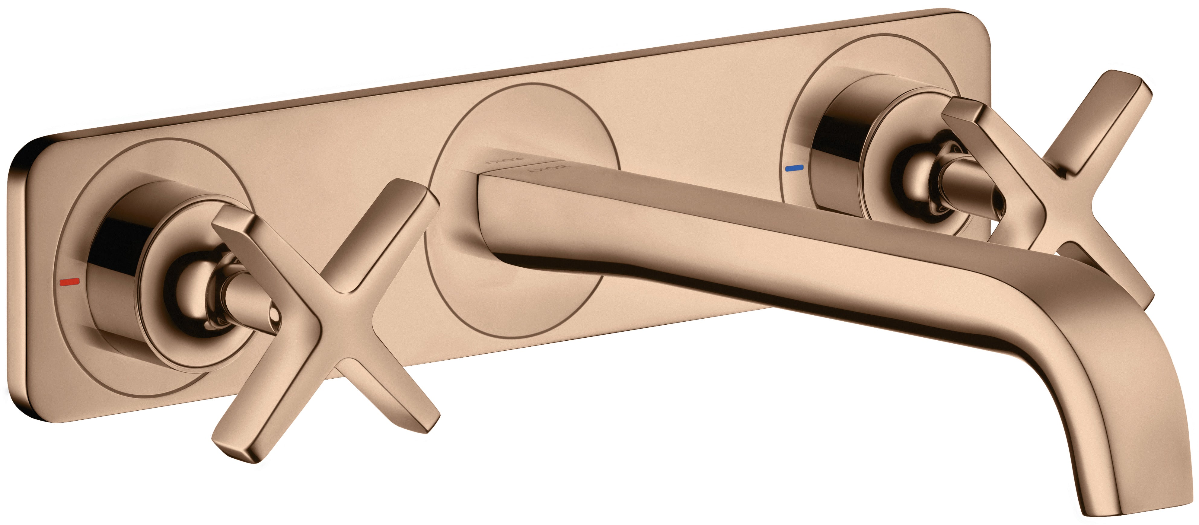 AXOR Citterio E 3-hole basin mixer for concealed installation wall-mounted with spout 220 mm and plate