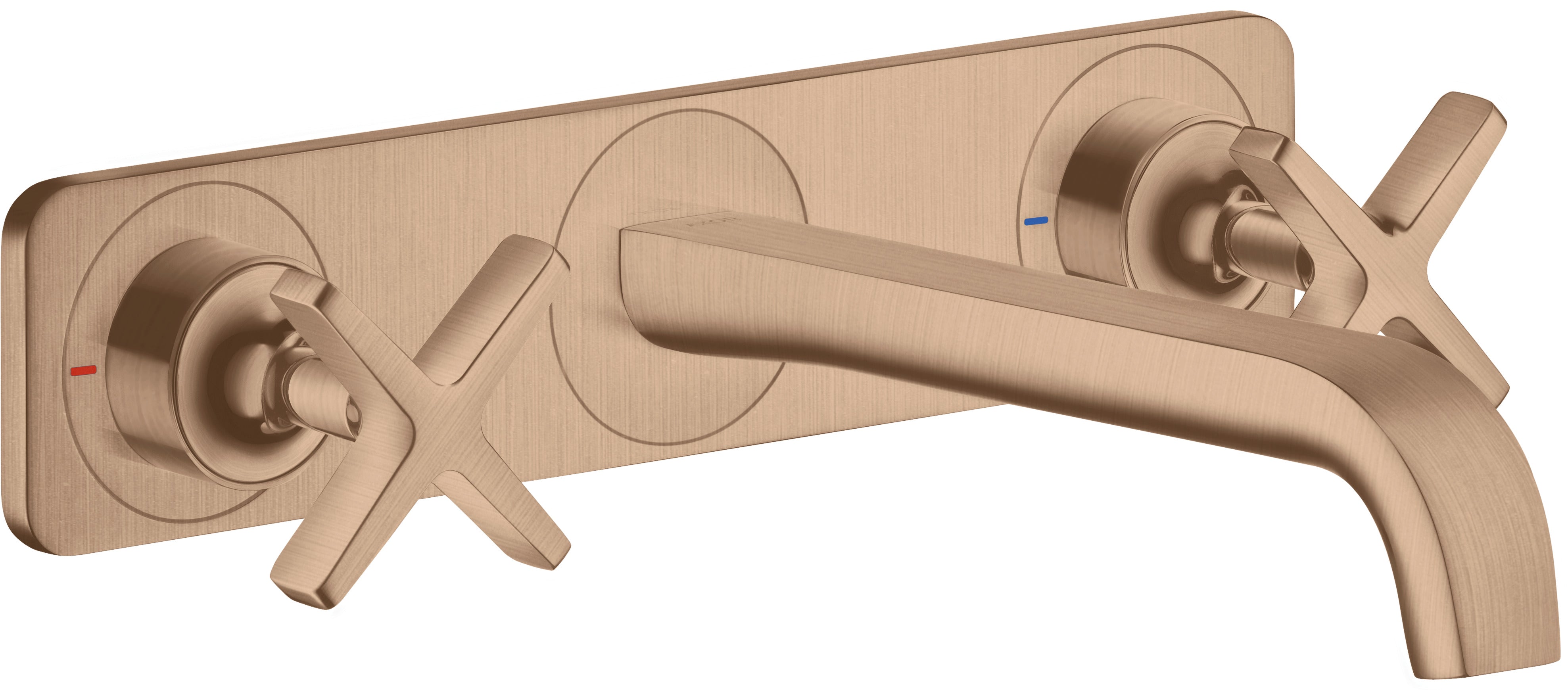 AXOR Citterio E 3-hole basin mixer for concealed installation wall-mounted with spout 220 mm and plate