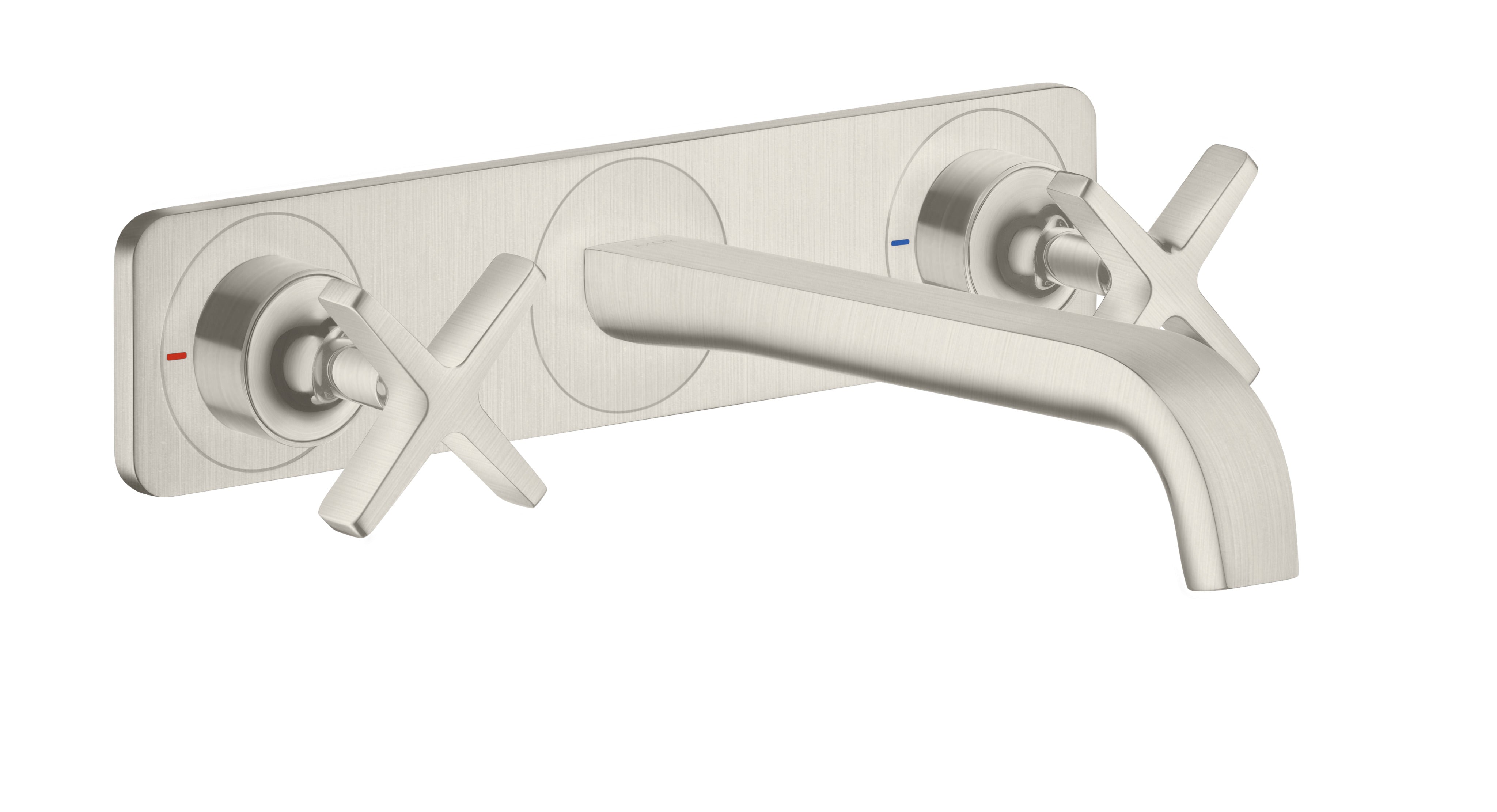 AXOR Citterio E 3-hole basin mixer for concealed installation wall-mounted with spout 220 mm and plate