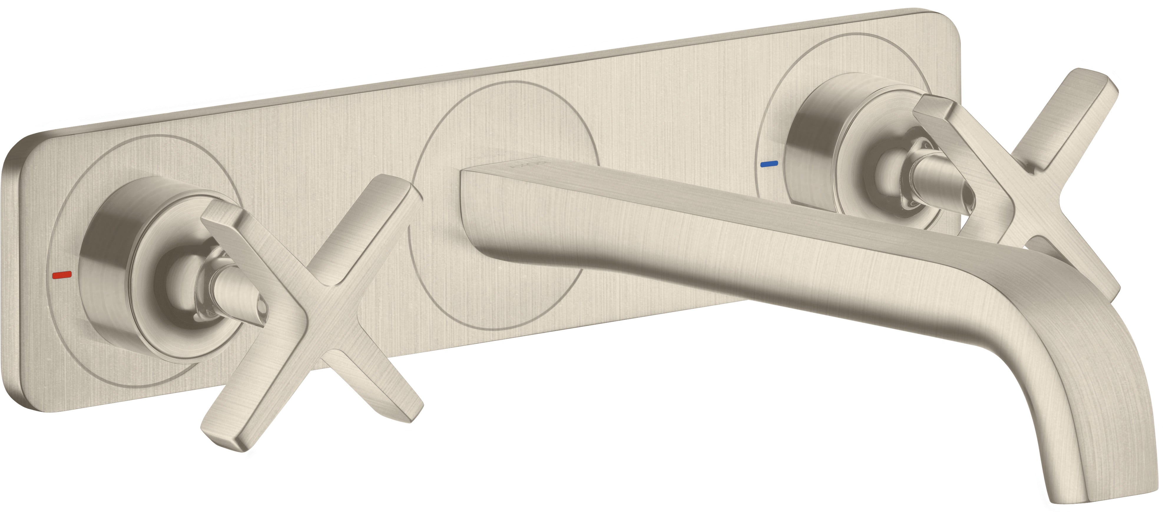 AXOR Citterio E 3-hole basin mixer for concealed installation wall-mounted with spout 220 mm and plate