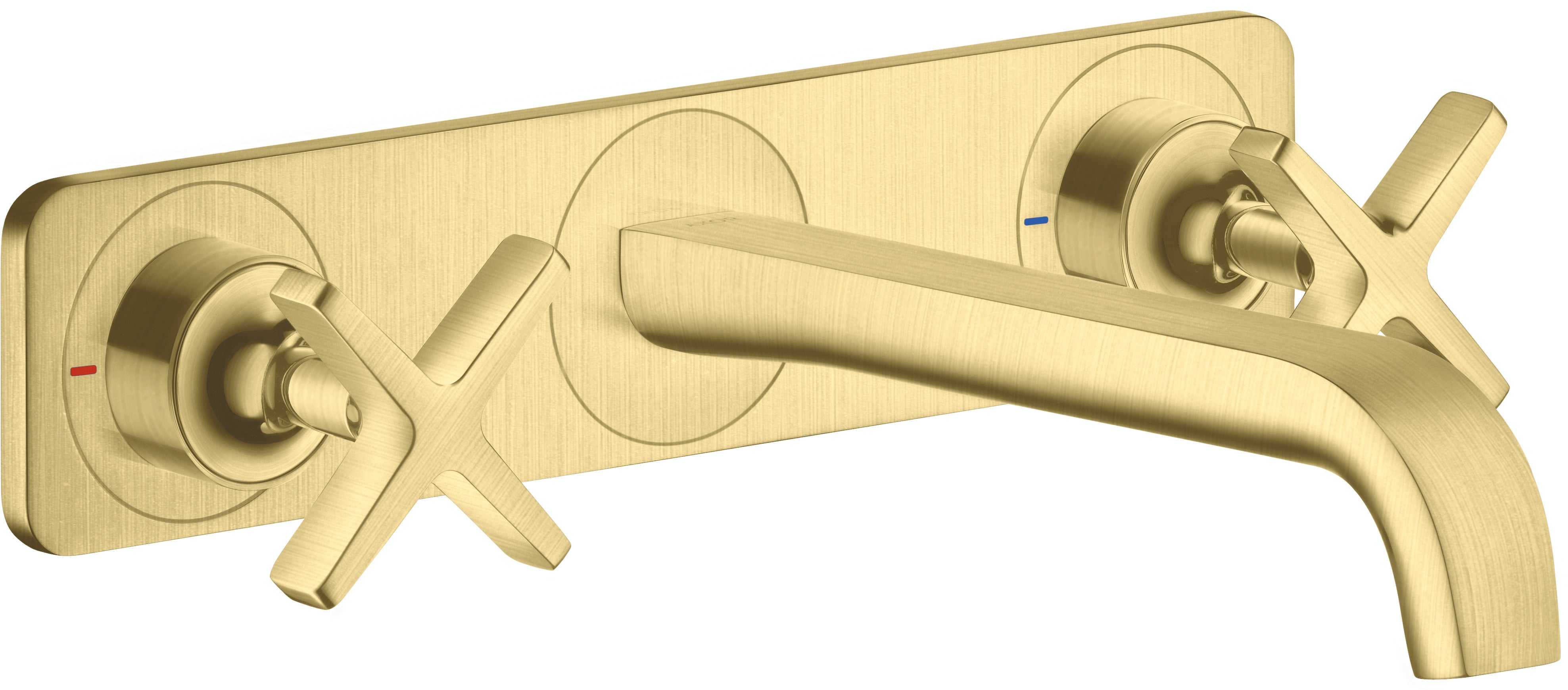 AXOR Citterio E 3-hole basin mixer for concealed installation wall-mounted with spout 220 mm and plate