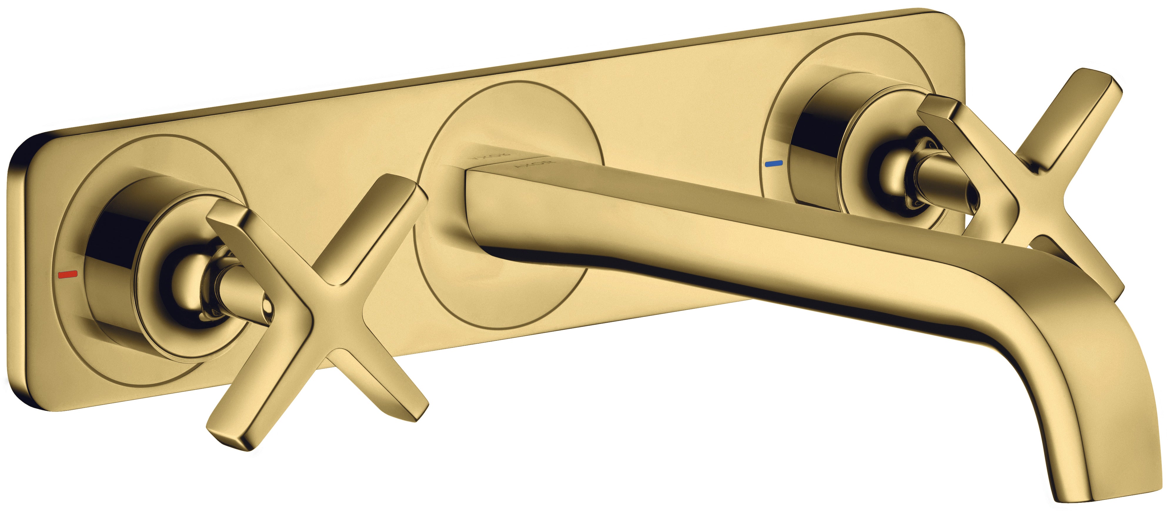 AXOR Citterio E 3-hole basin mixer for concealed installation wall-mounted with spout 220 mm and plate