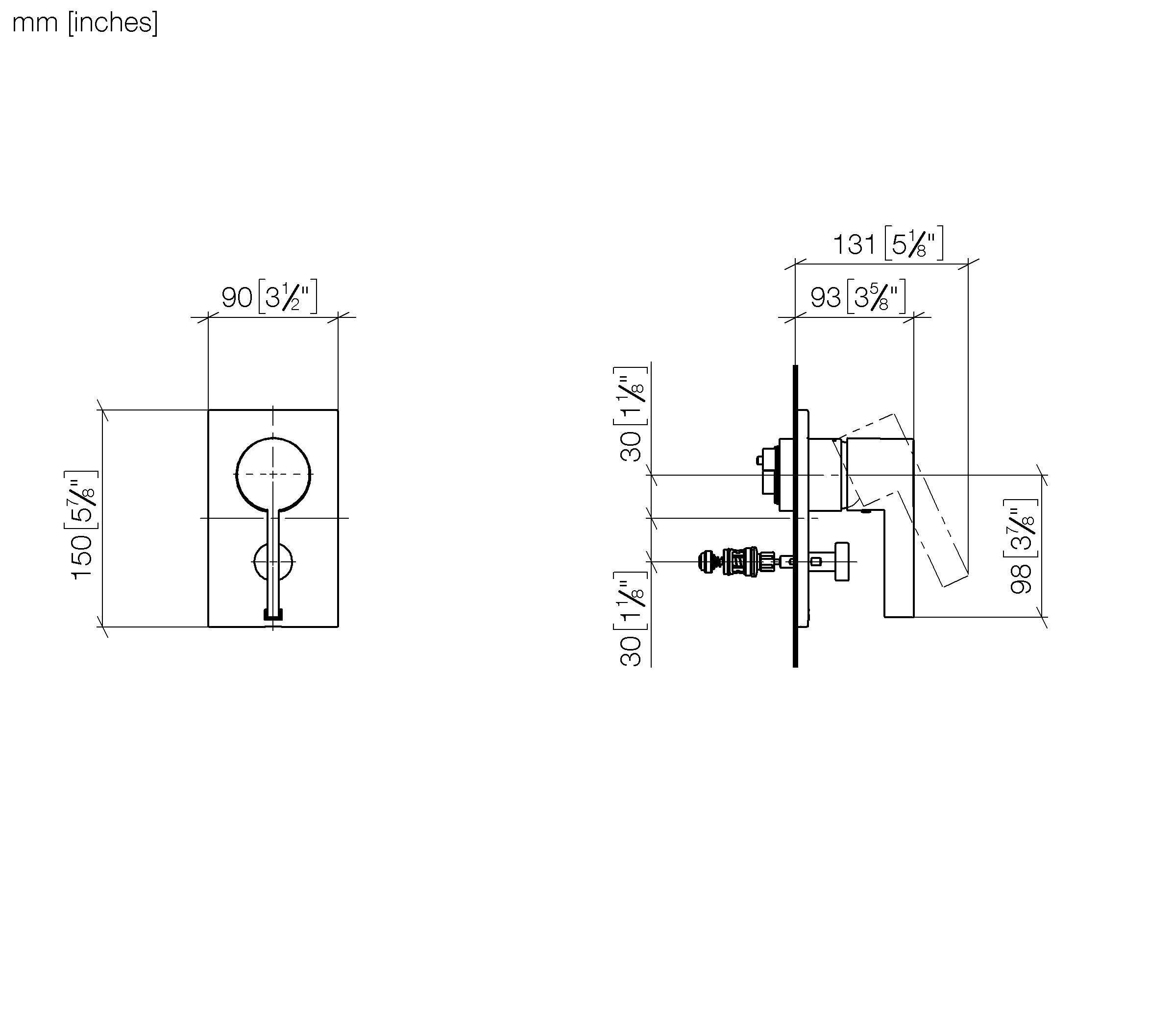Concealed Single Lever Mixer With Diverter Chrome II