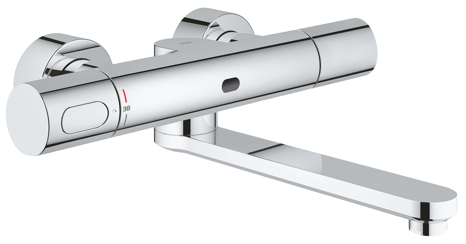 Eurosmart Cosmopolitan E Infra-red electronic wall basin mixer with thermostatic temperature control