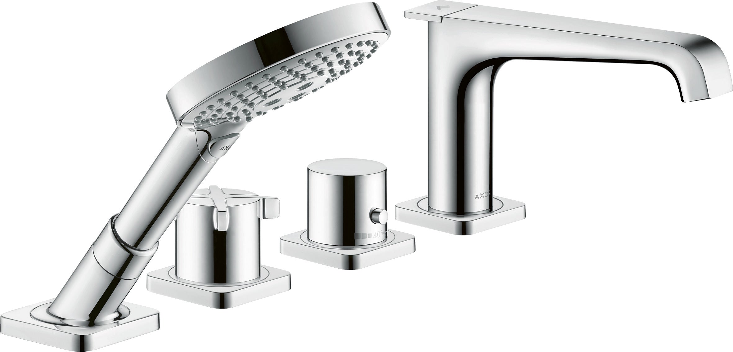 AXOR Citterio E 4-hole tile mounted thermostatic bath mixer