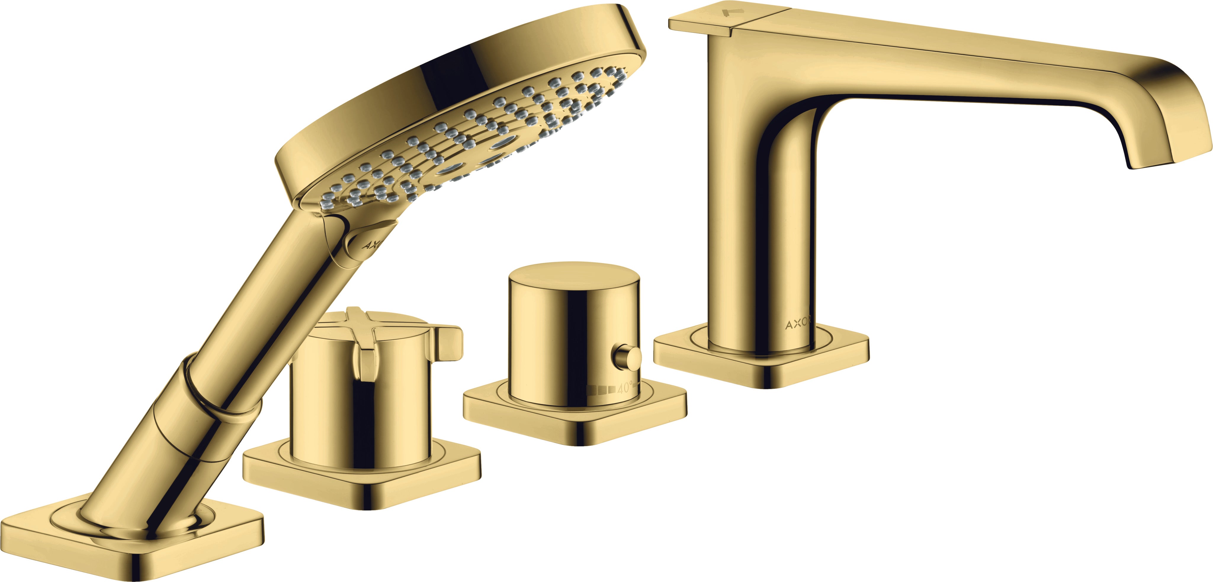 AXOR Citterio E 4-hole tile mounted thermostatic bath mixer