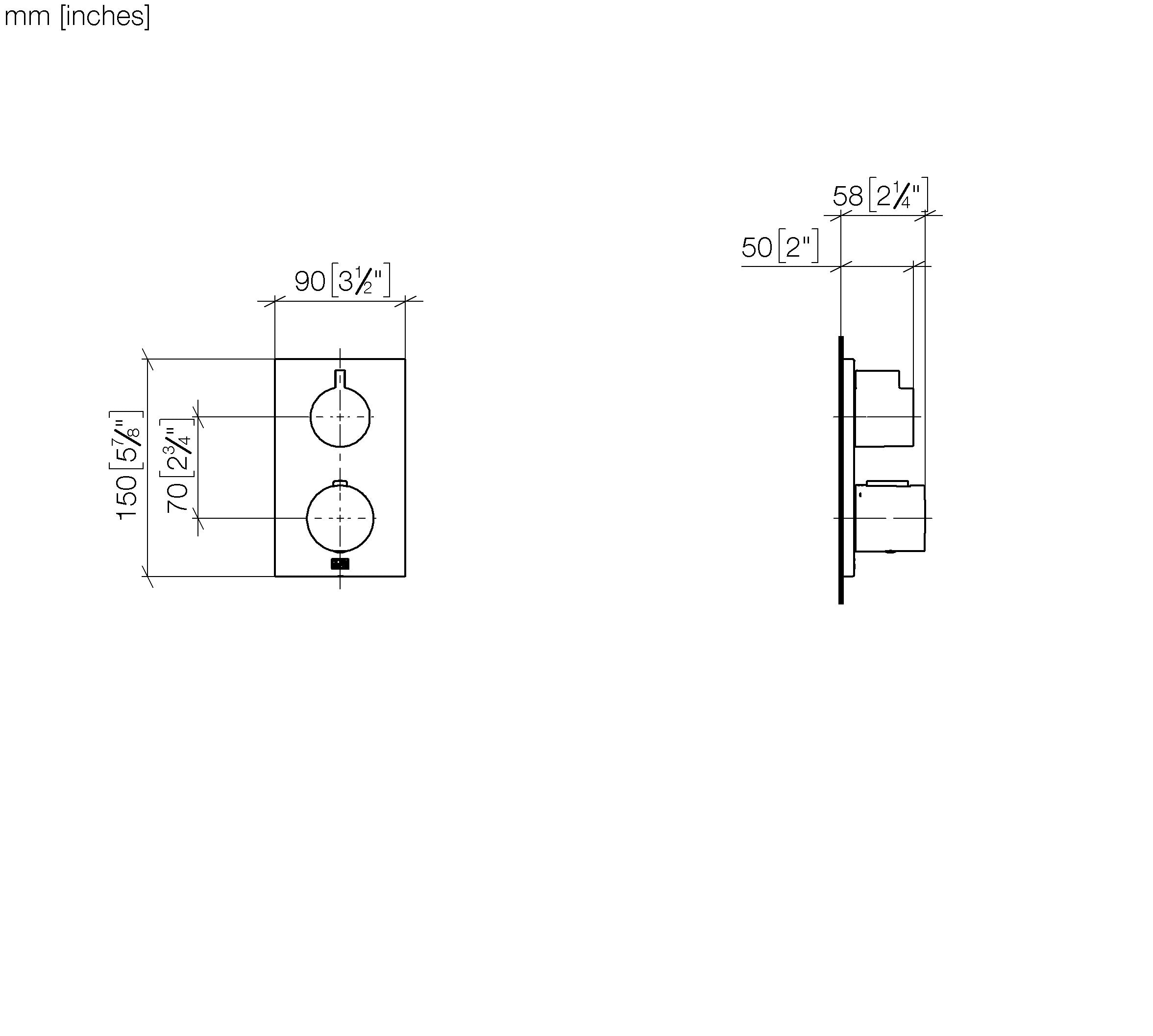 Concealed Thermostat With One Function Volume Control Chrome