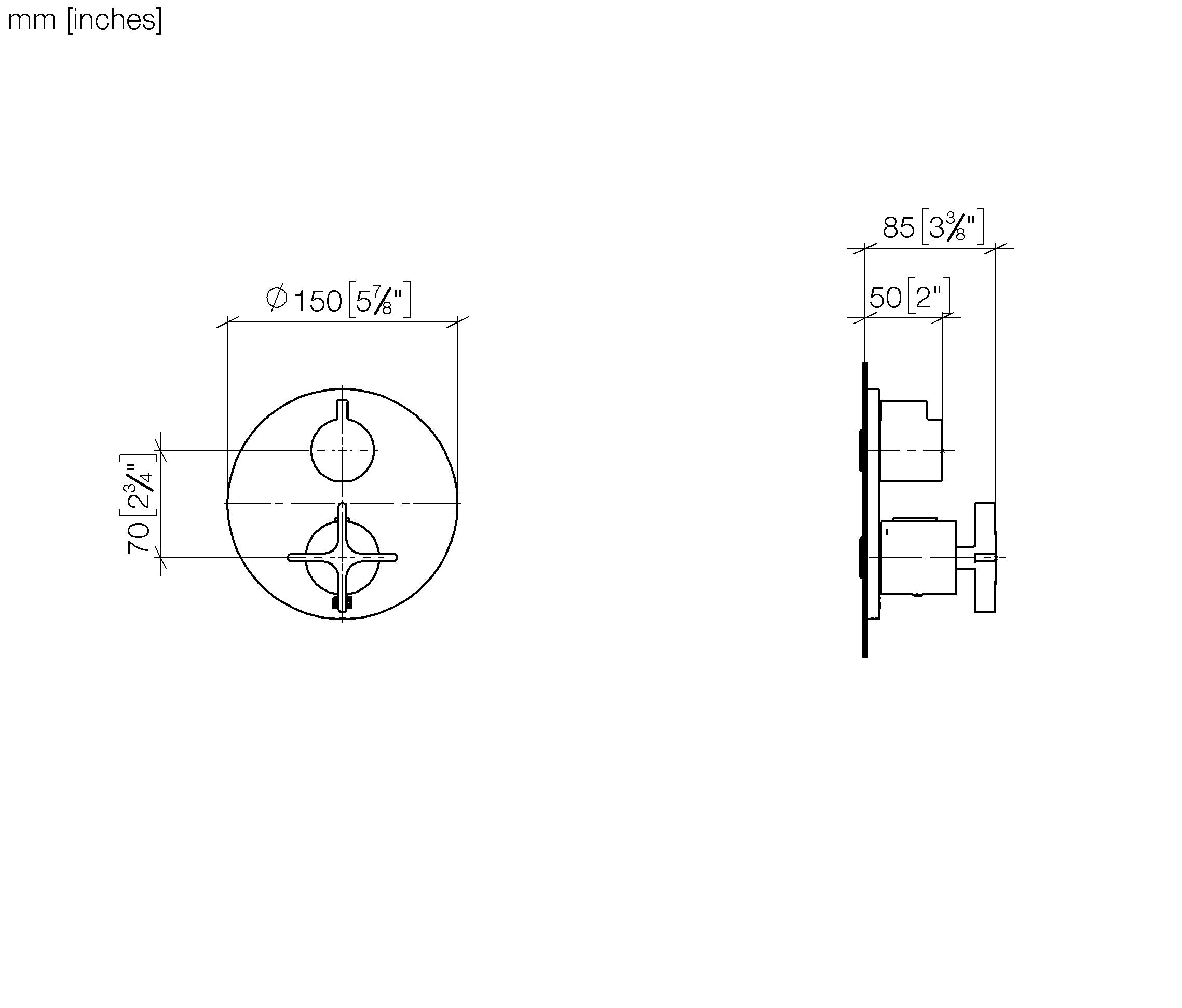 Vaia Concealed Thermostat With One Function Volume Control Chrome