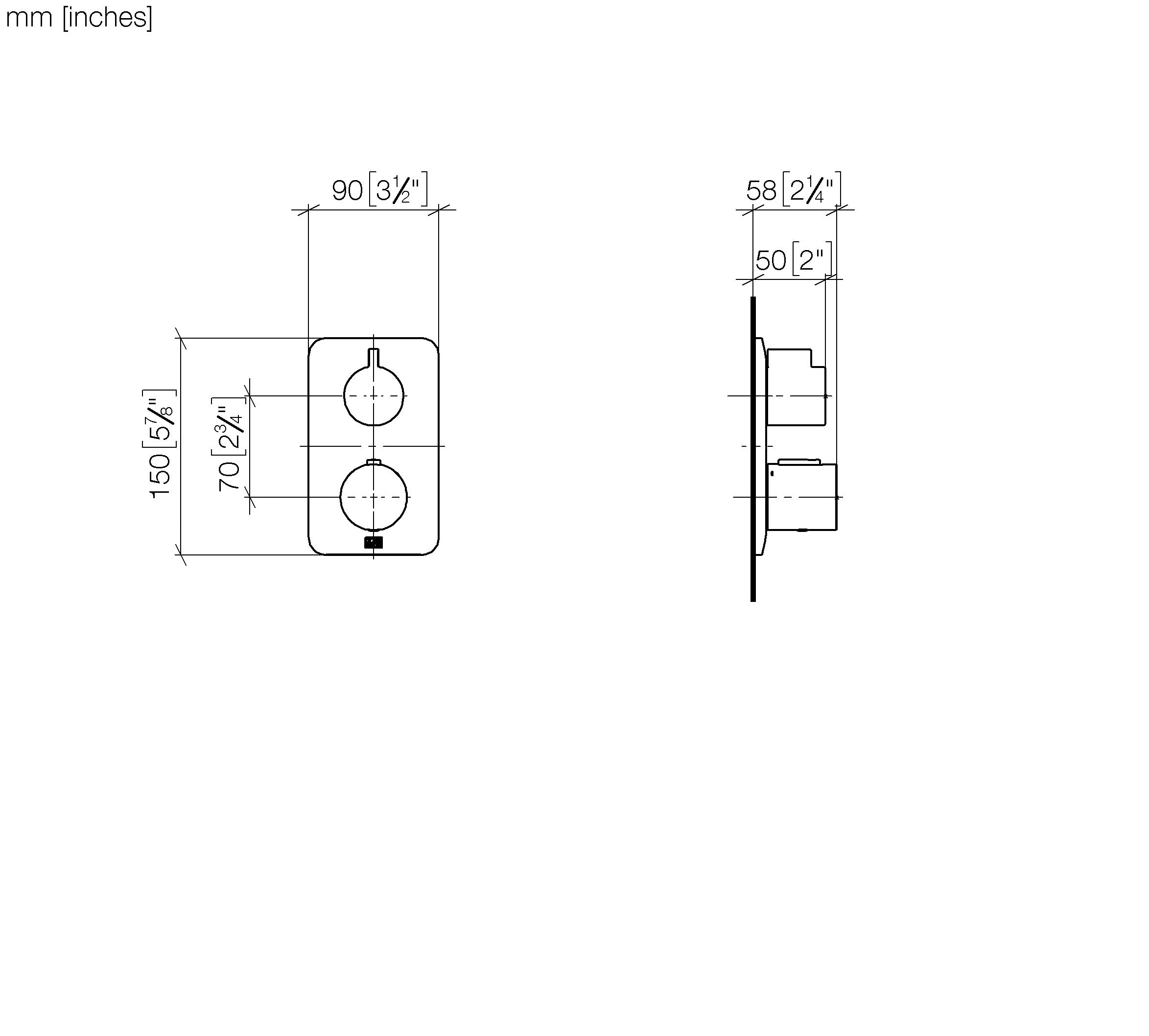 Liss Concealed Thermostat With One Function Volume Control Chrome