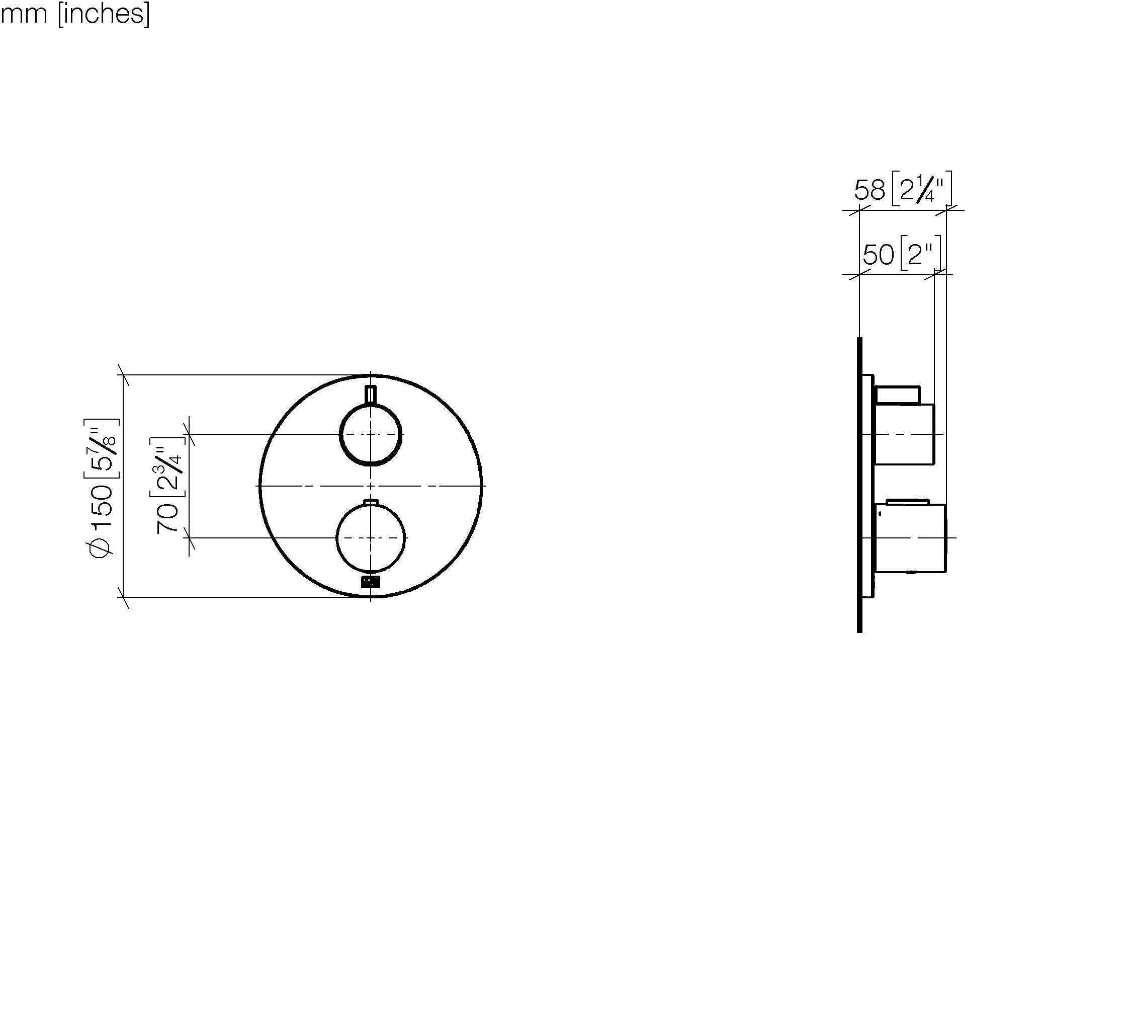 Concealed Thermostat With One Function Volume Control Chrome II