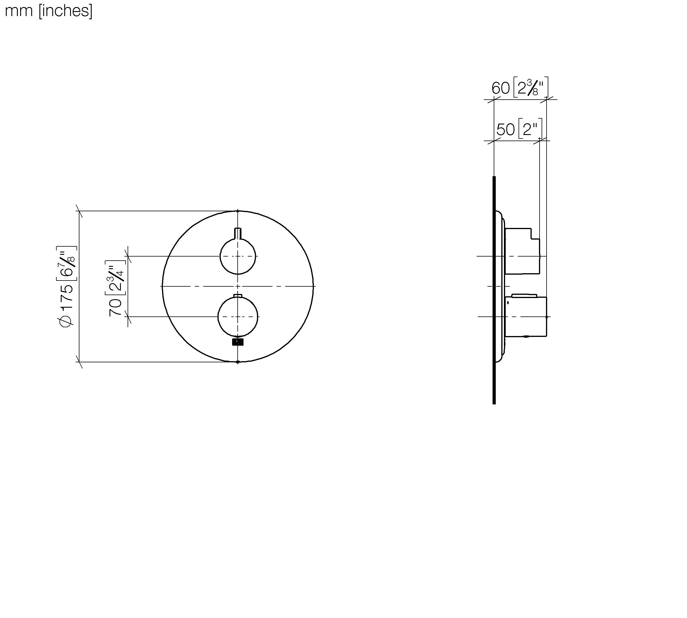 Madison Concealed Thermostat With One Function Volume Control Chrome