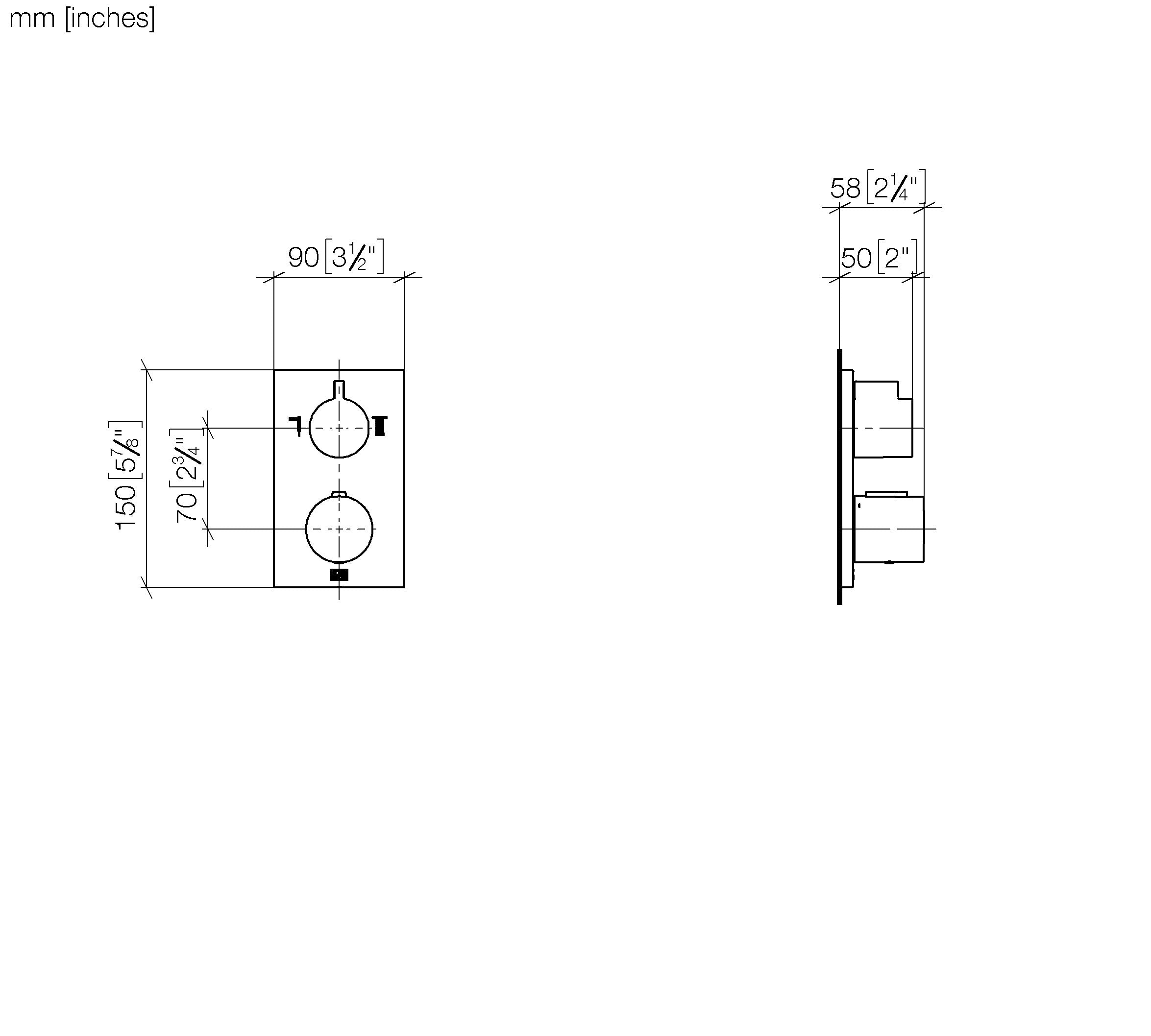 Concealed Thermostat With Two Function Volume Control Chrome