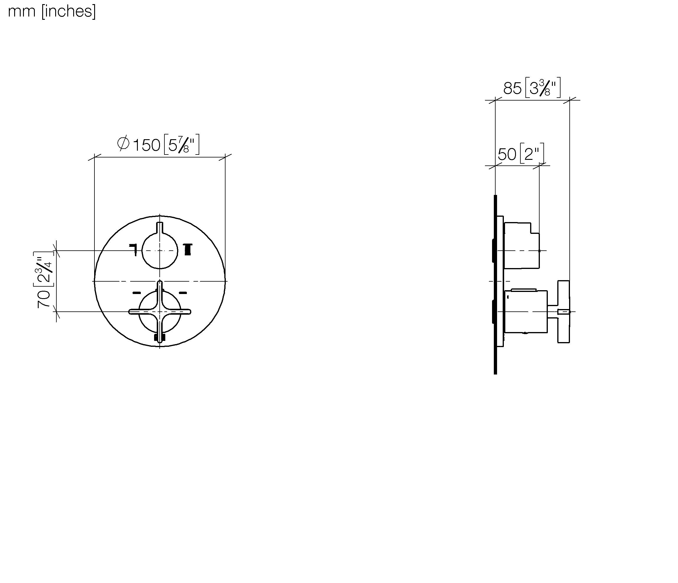 Vaia Concealed Thermostat With Two Function Volume Control Chrome