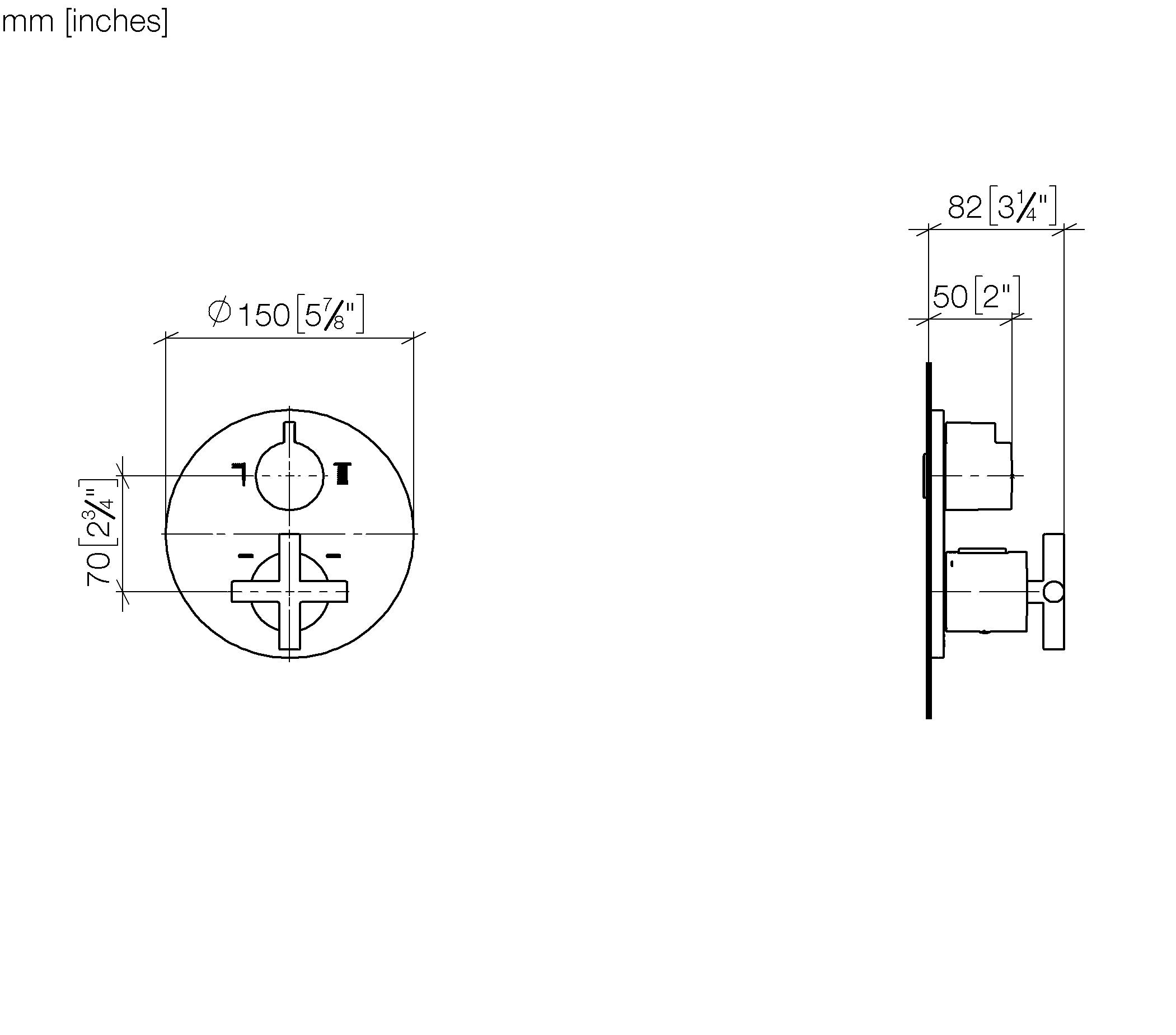 Tara Concealed Thermostat With Two Function Volume Control Chrome