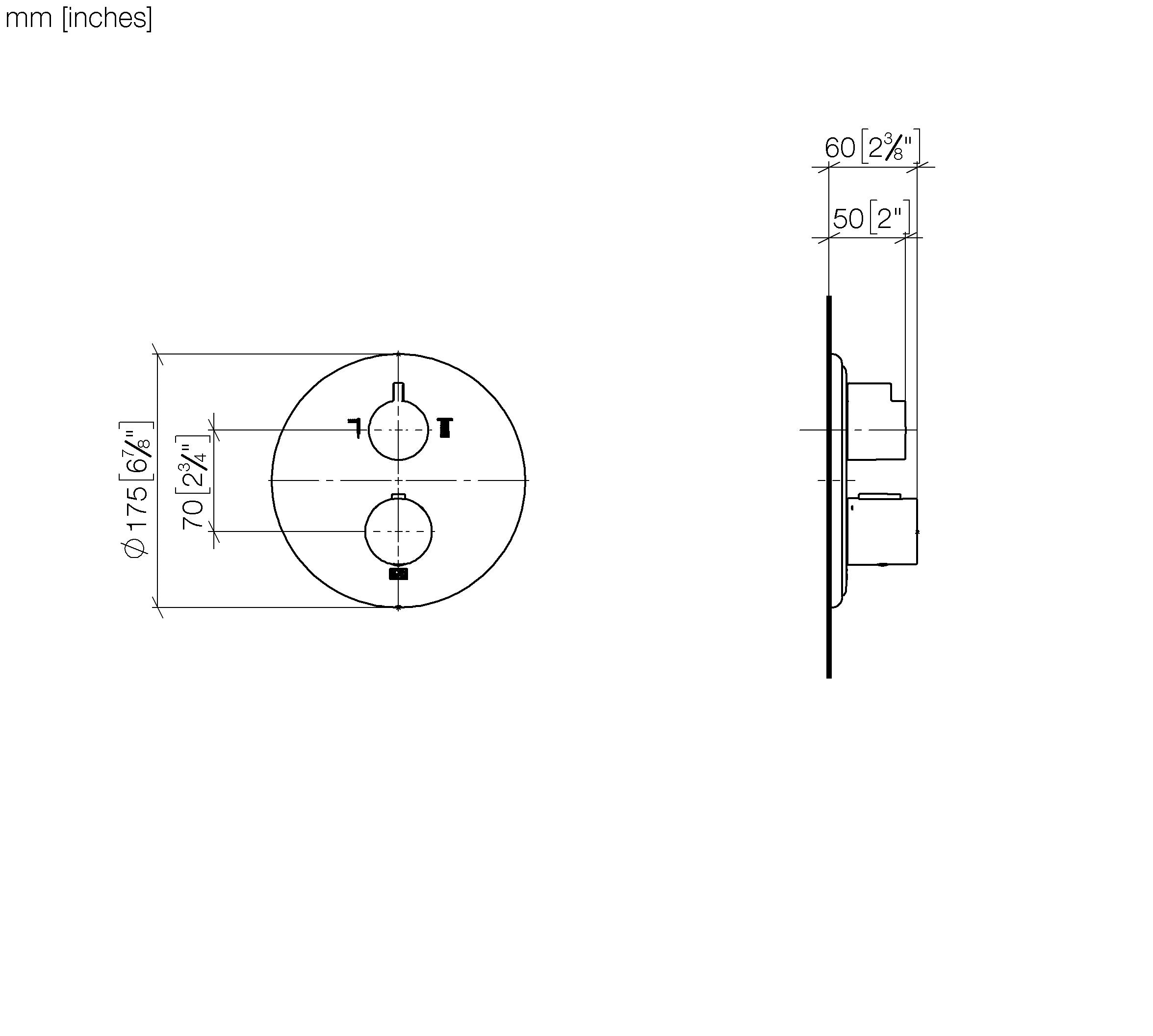 Madison Concealed Thermostat With Two Function Volume Control Chrome