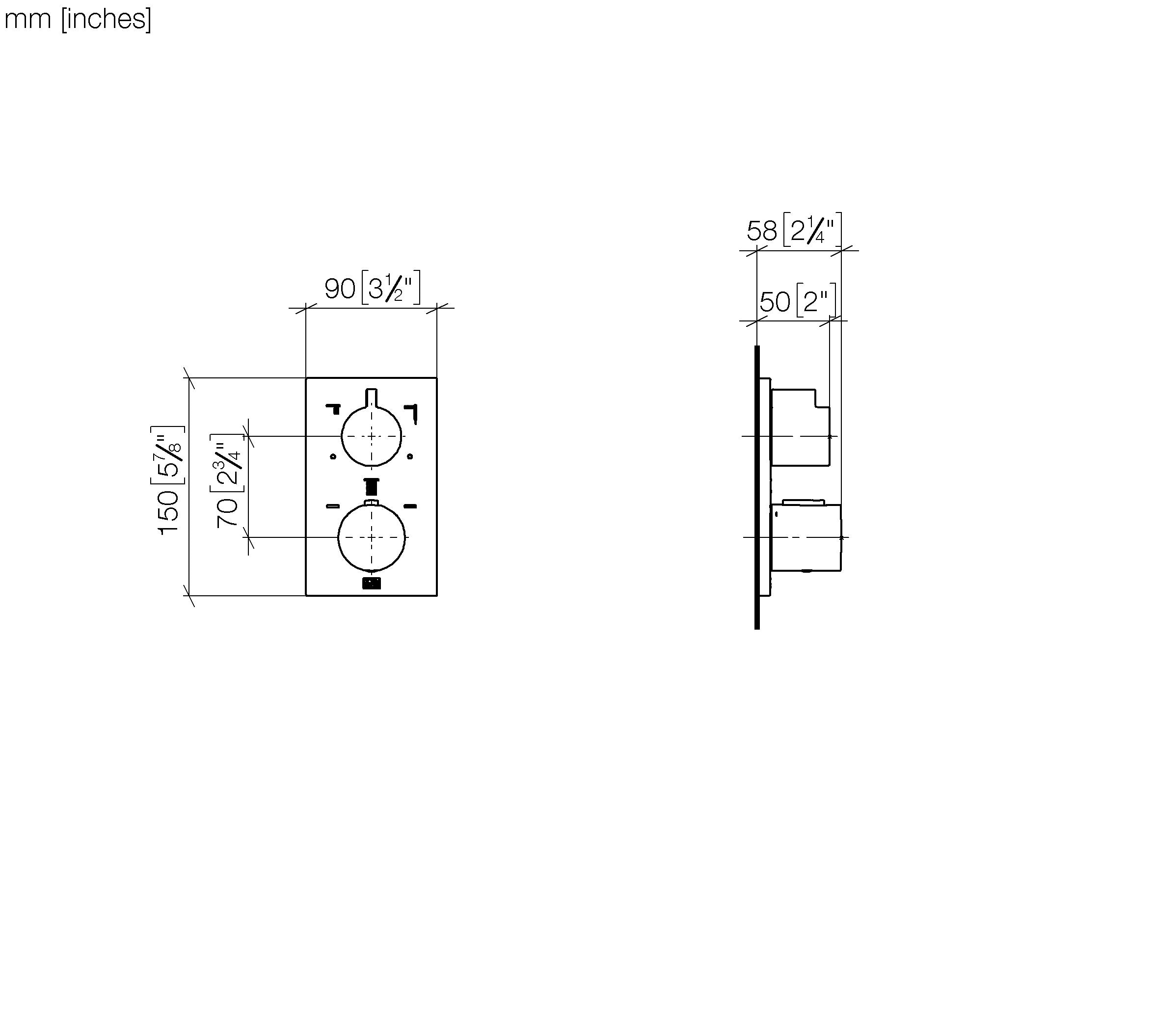 Concealed Thermostat With Three Function Volume Control Chrome
