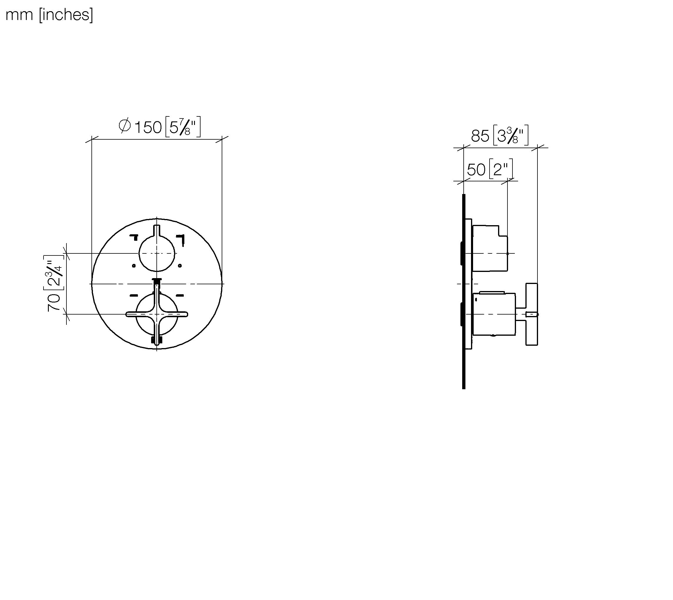 Vaia Concealed Thermostat With Three Function Volume Control Chrome