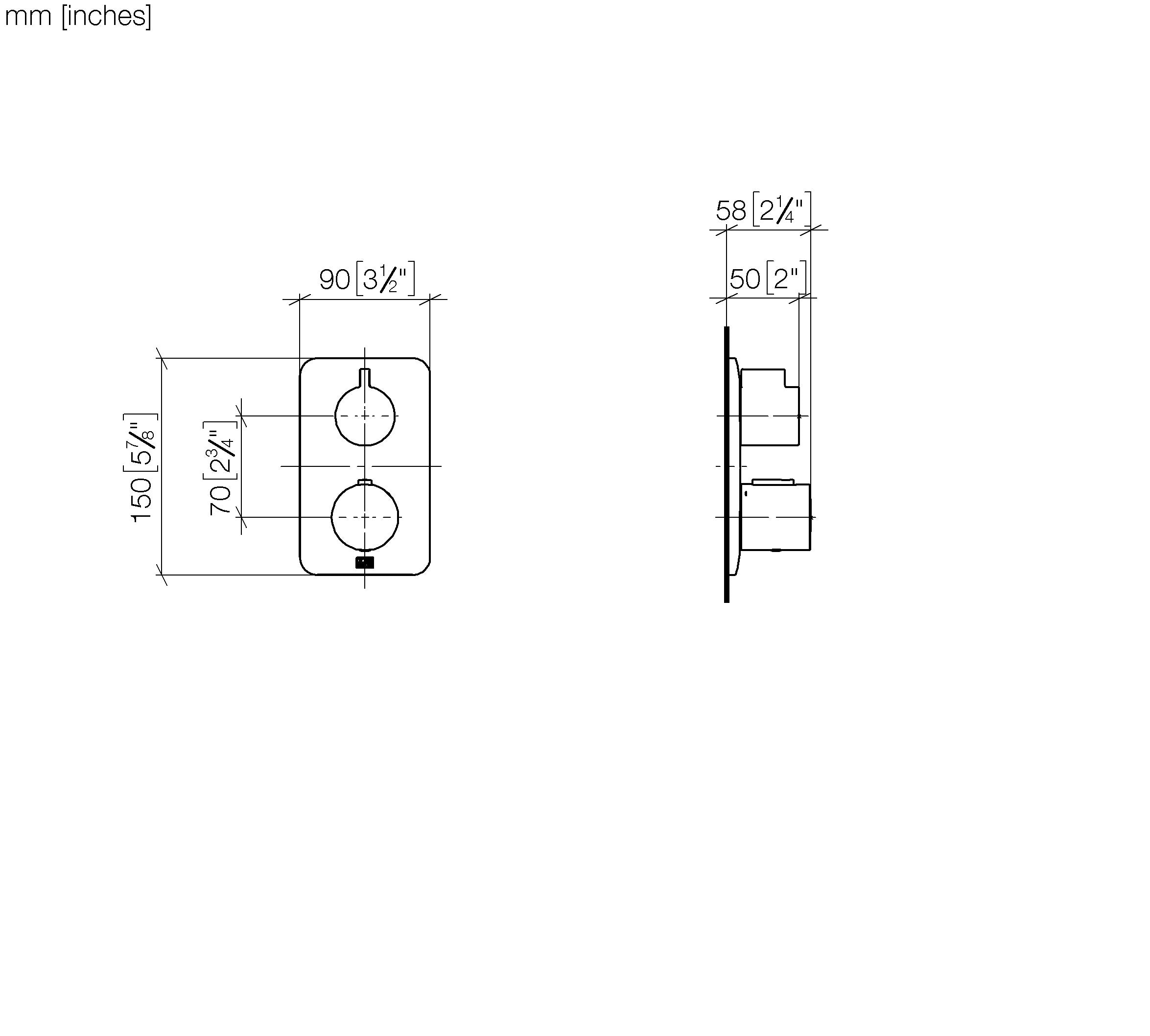 Liss Concealed Thermostat With Three Function Volume Control Chrome