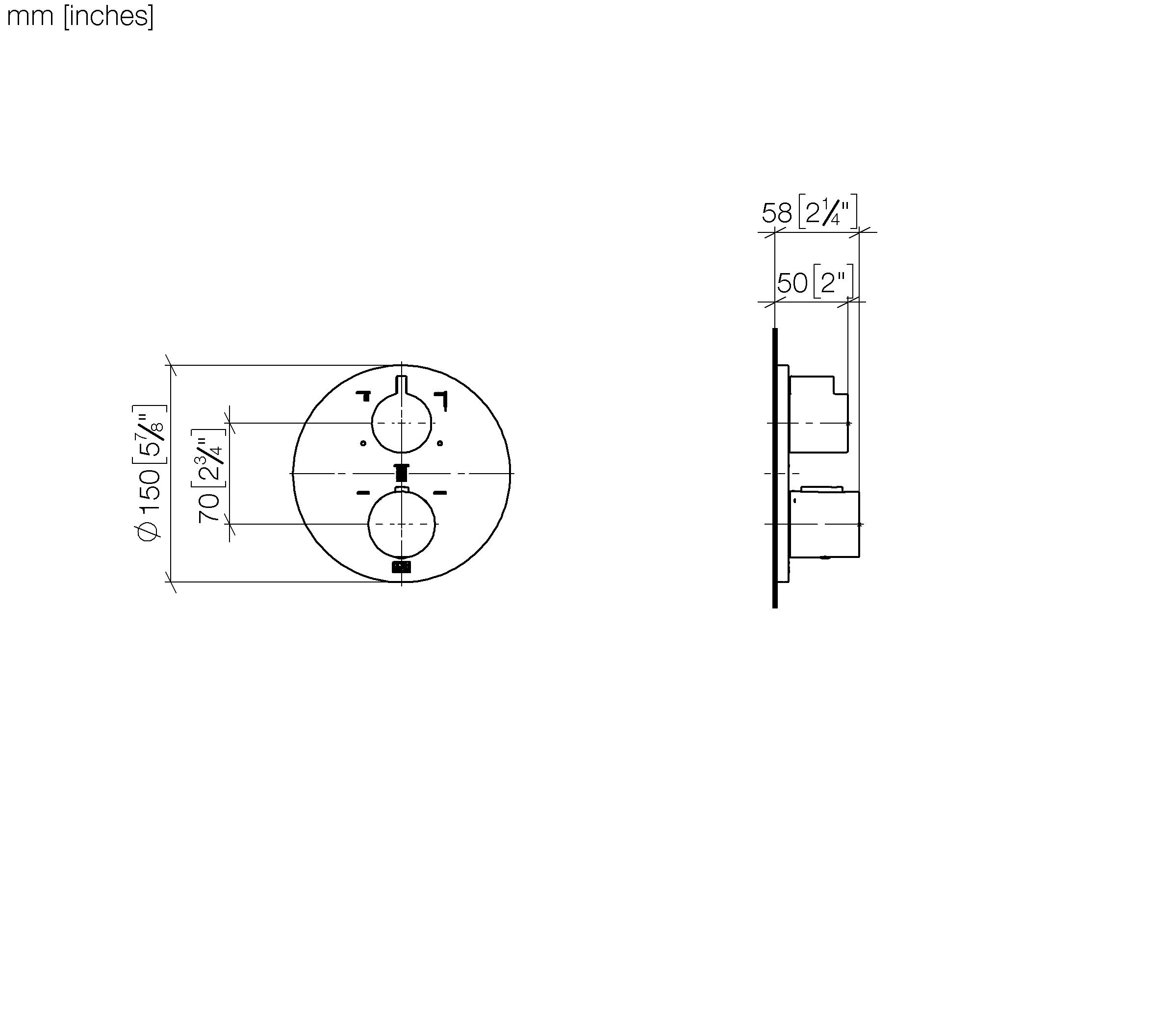 Concealed Thermostat With Three Function Volume Control Chrome II