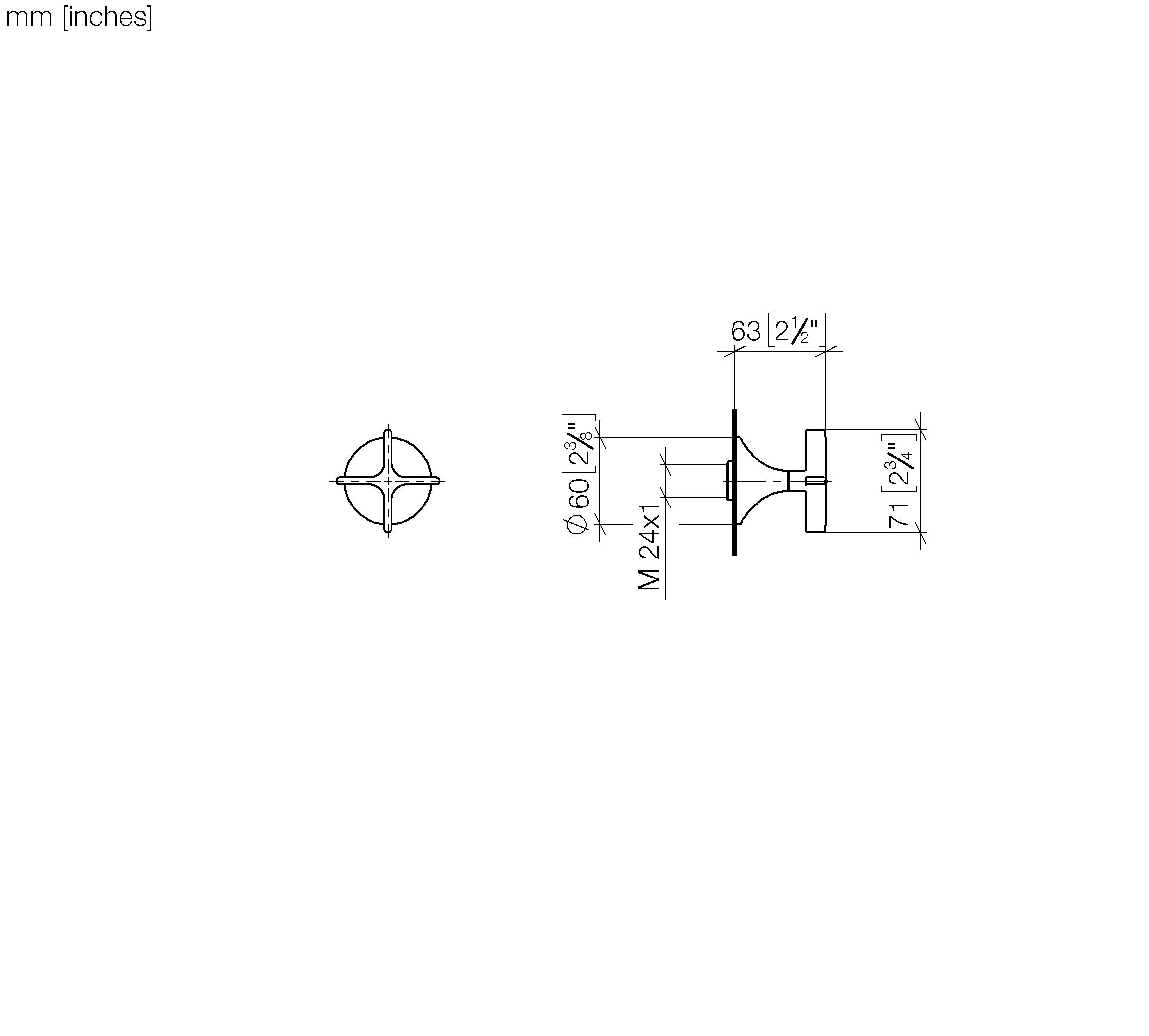 Vaia Wall Valve Clockwise Closing 1 2 Chrome