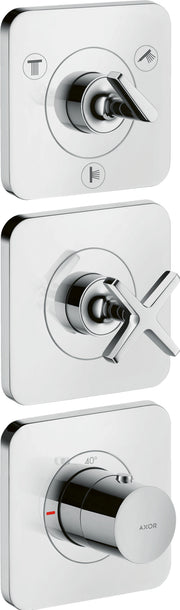 AXOR Citterio E Thermostatic module 380/120 for concealed installation for 3 outlets with escutcheons
