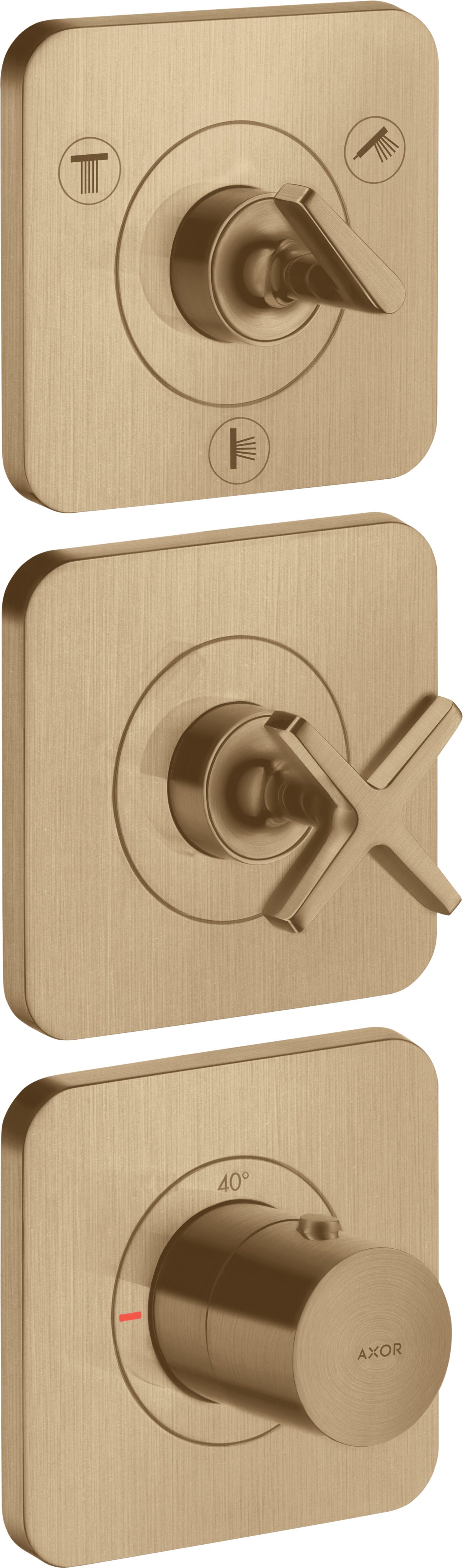 AXOR Citterio E Thermostatic module 380/120 for concealed installation for 3 outlets with escutcheons