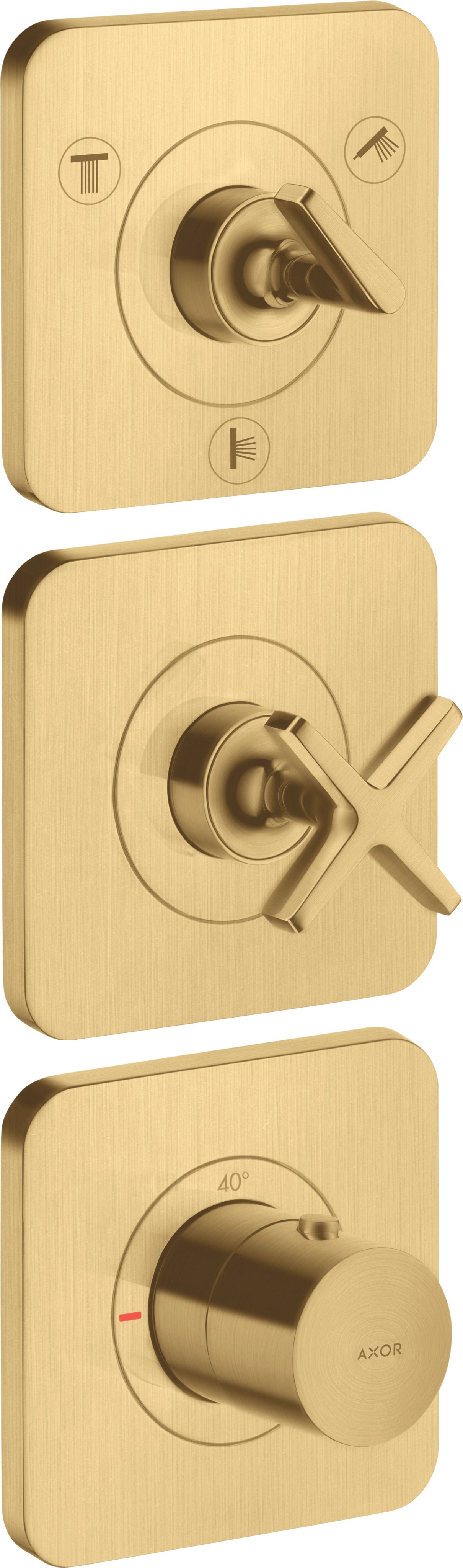 AXOR Citterio E Thermostatic module 380/120 for concealed installation for 3 outlets with escutcheons