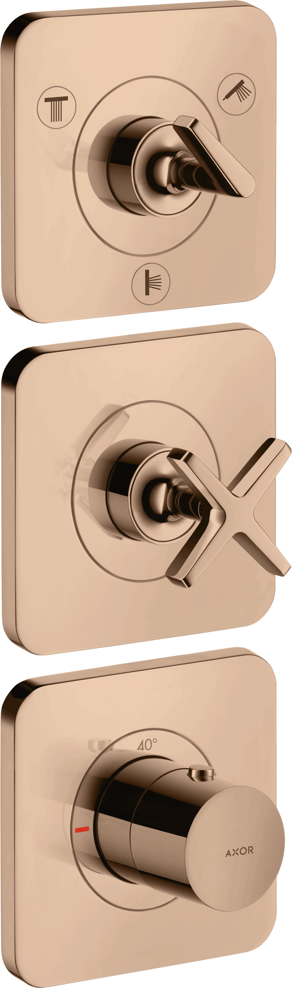 AXOR Citterio E Thermostatic module 380/120 for concealed installation for 3 outlets with escutcheons