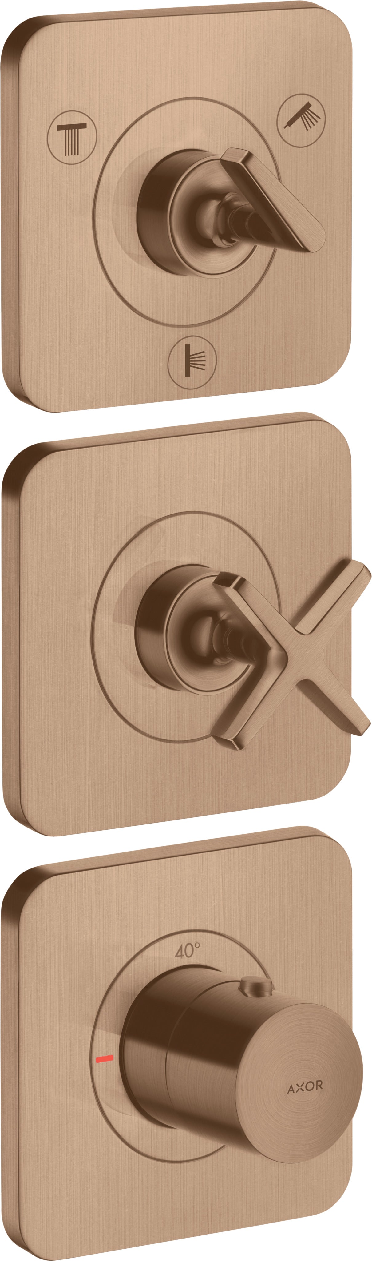AXOR Citterio E Thermostatic module 380/120 for concealed installation for 3 outlets with escutcheons
