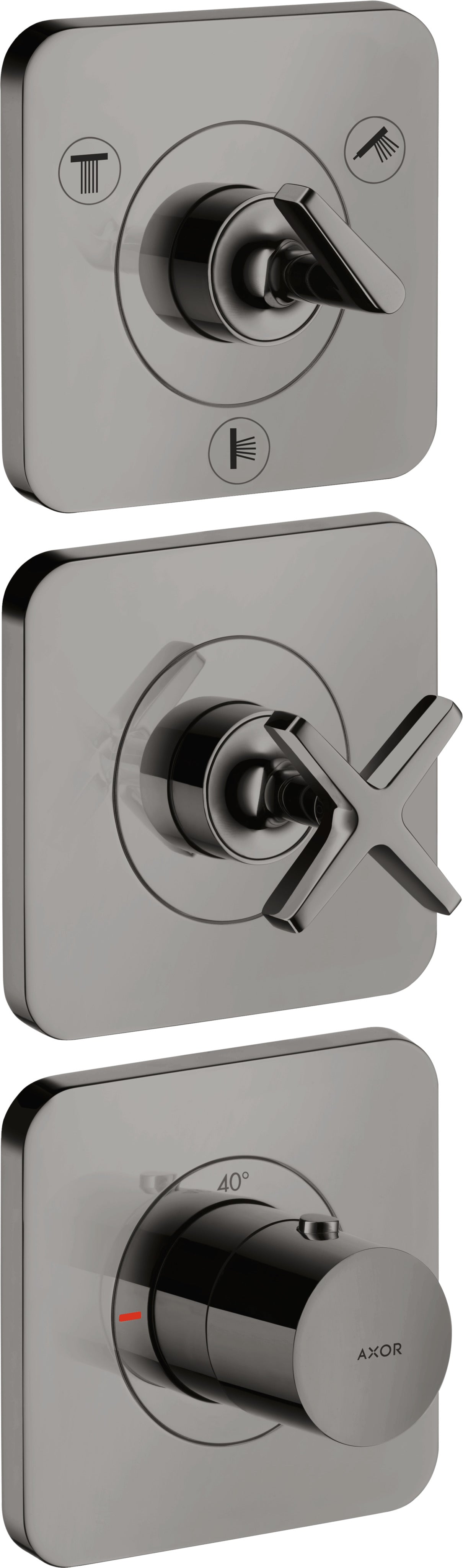 AXOR Citterio E Thermostatic module 380/120 for concealed installation for 3 outlets with escutcheons