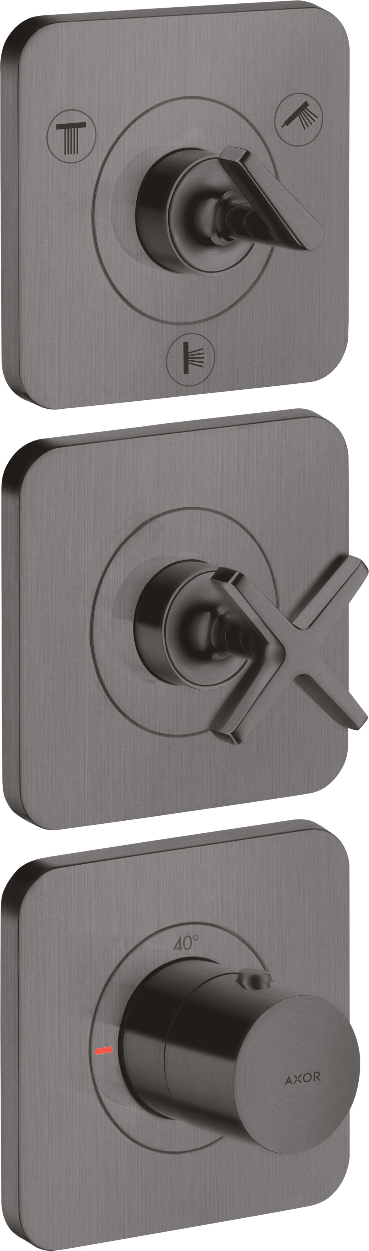 AXOR Citterio E Thermostatic module 380/120 for concealed installation for 3 outlets with escutcheons