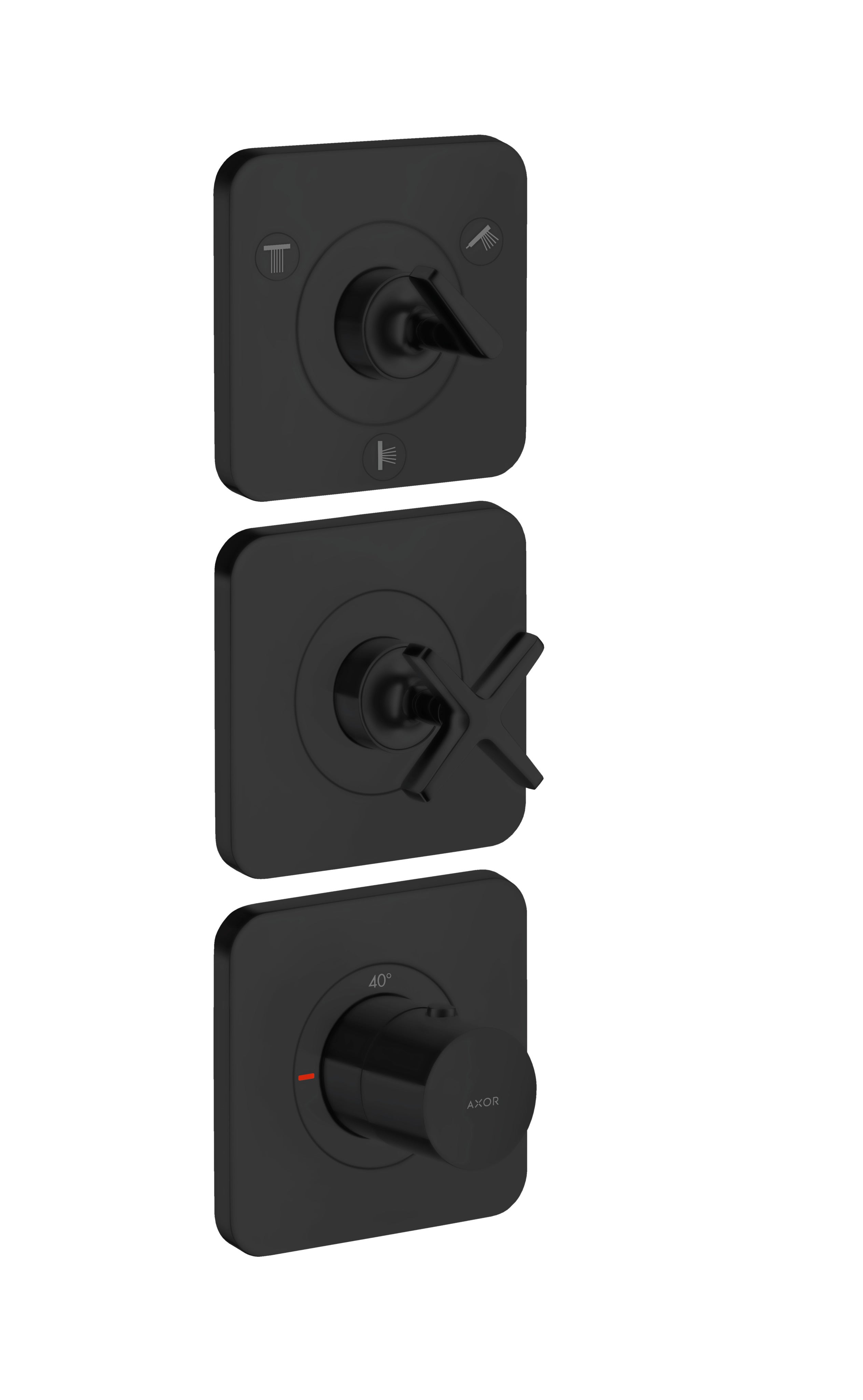 AXOR Citterio E Thermostatic module 380/120 for concealed installation for 3 outlets with escutcheons