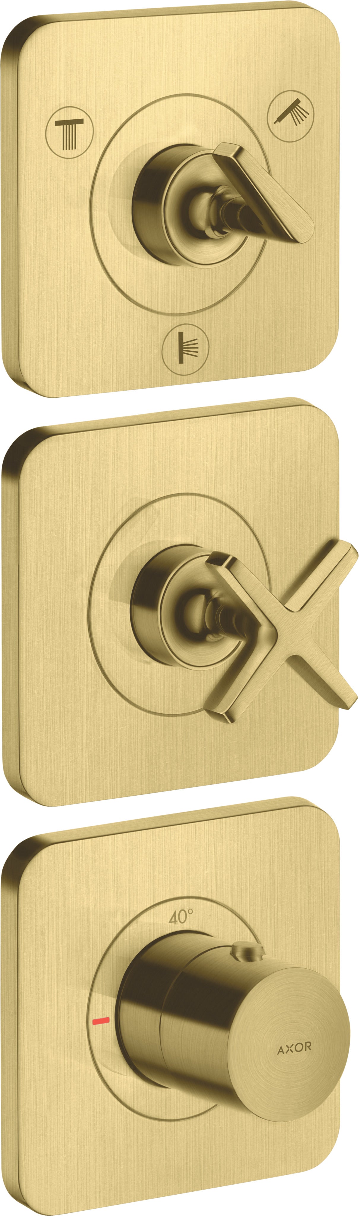 AXOR Citterio E Thermostatic module 380/120 for concealed installation for 3 outlets with escutcheons