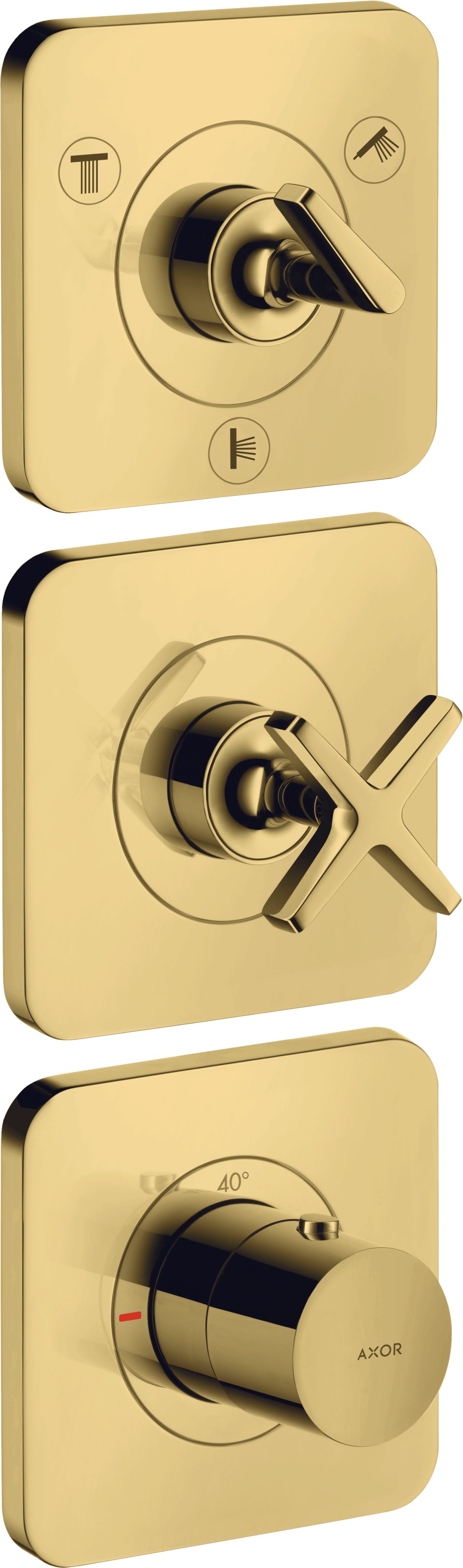 AXOR Citterio E Thermostatic module 380/120 for concealed installation for 3 outlets with escutcheons