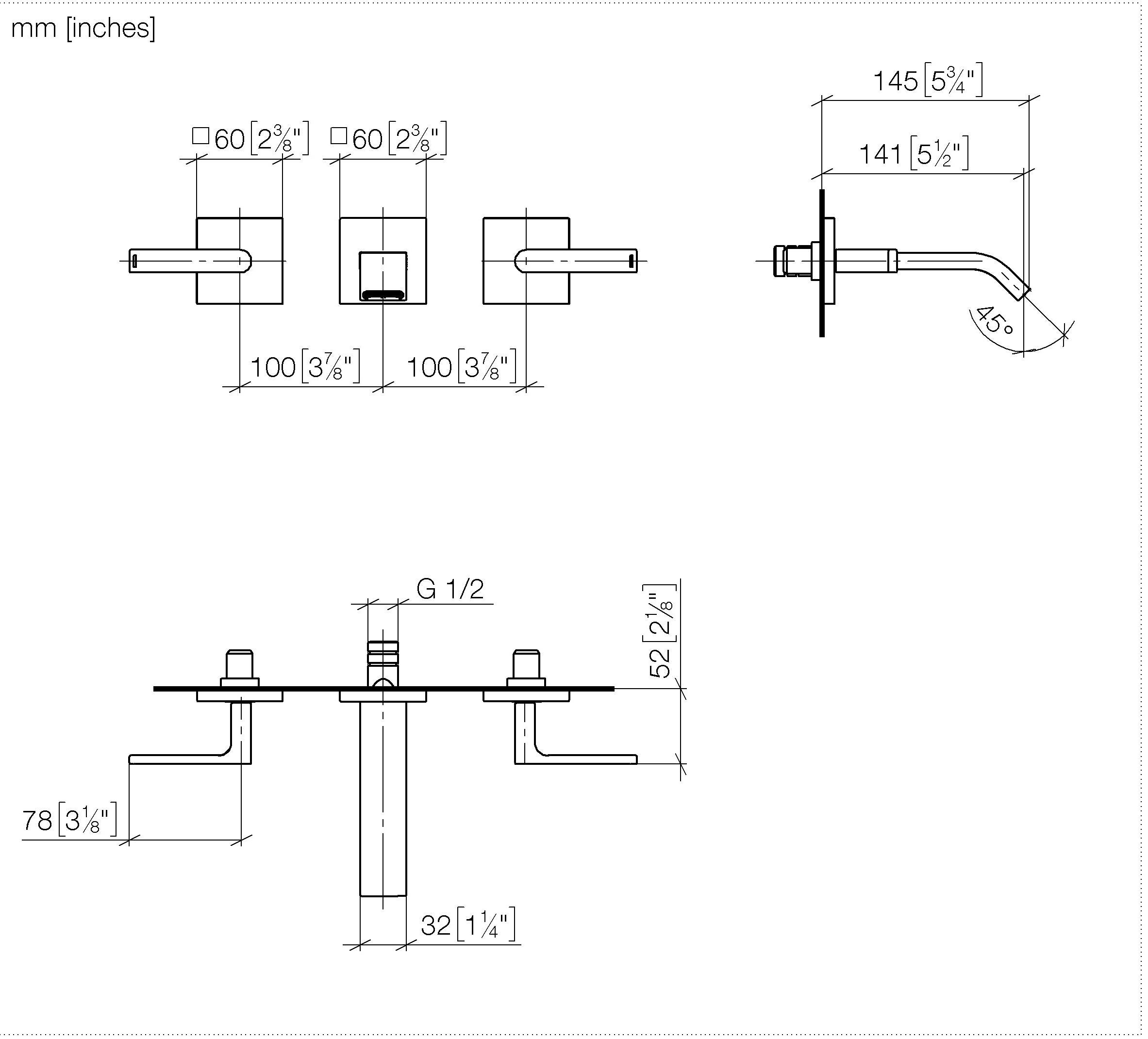 Imo Wall Mounted Basin Mixer Without Pop Up Waste Chrome