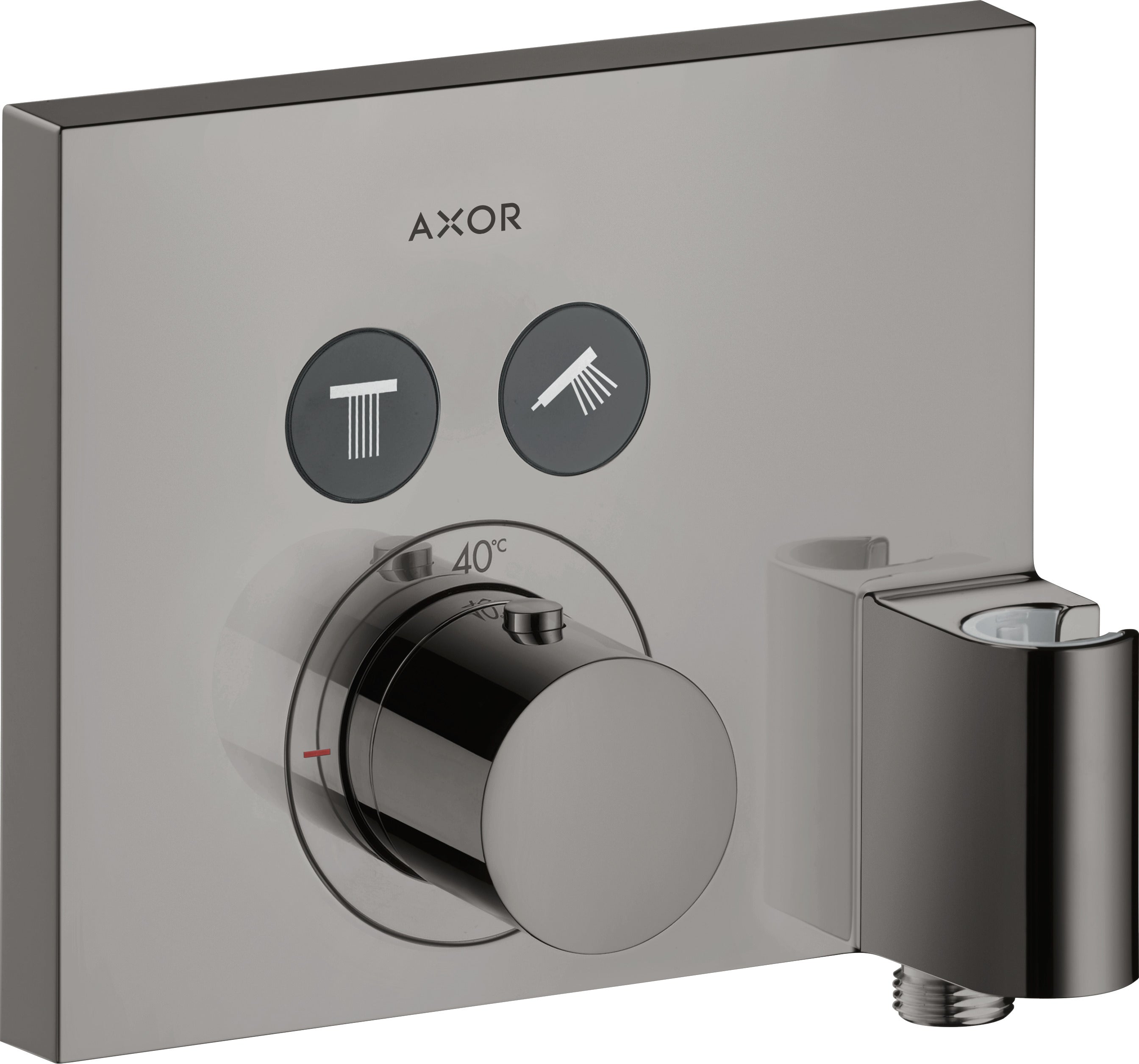 AXOR ShowerSelect Thermostatic mixer square for concealed installation for 2 outlets with wall outlet and shower holder