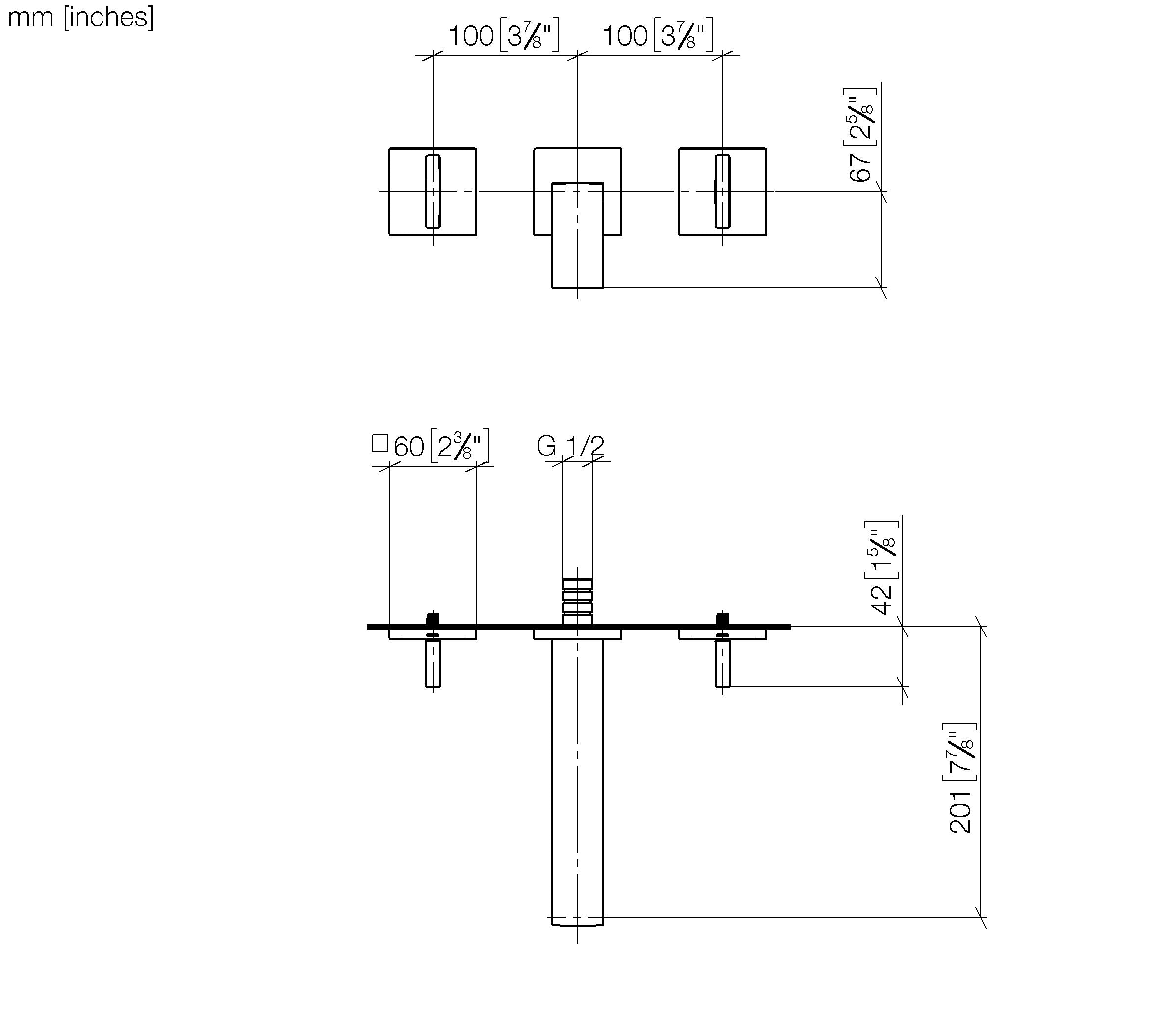 Mem Wall Mounted Basin Mixer Without Pop Up Waste Chrome III