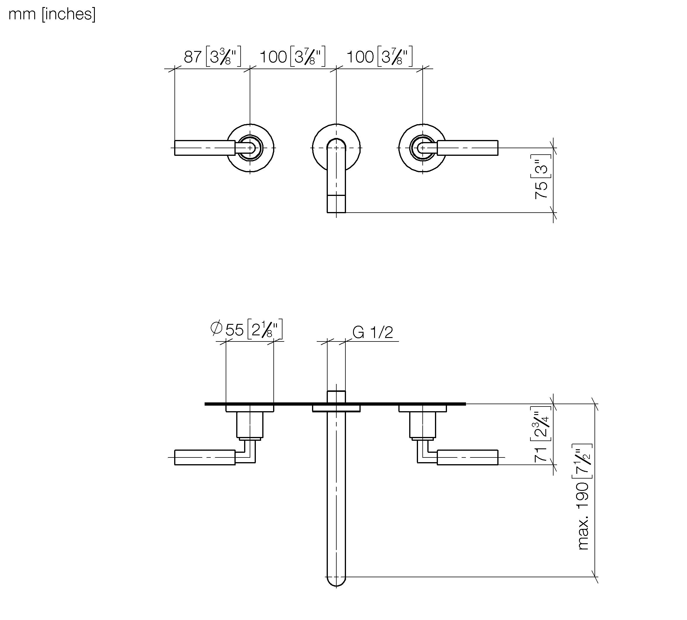 Tara Wall Mounted Basin Mixer Without Pop Up Waste Chrome III