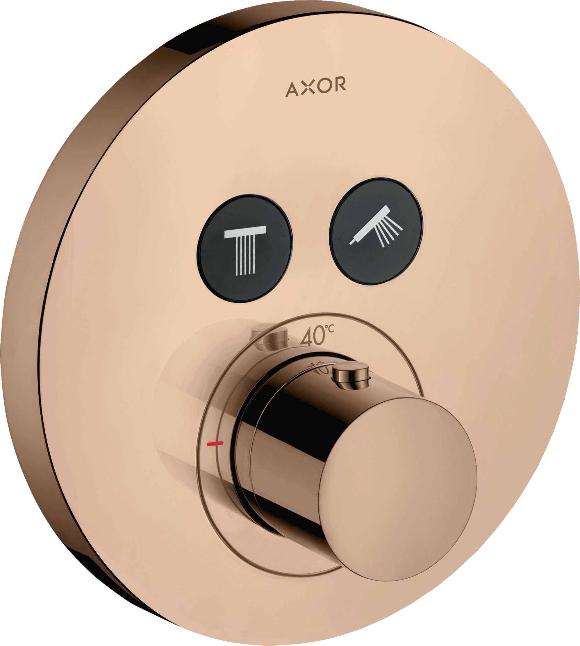 AXOR ShowerSolutions Thermostatic mixer round for concealed installation for 2 outlets