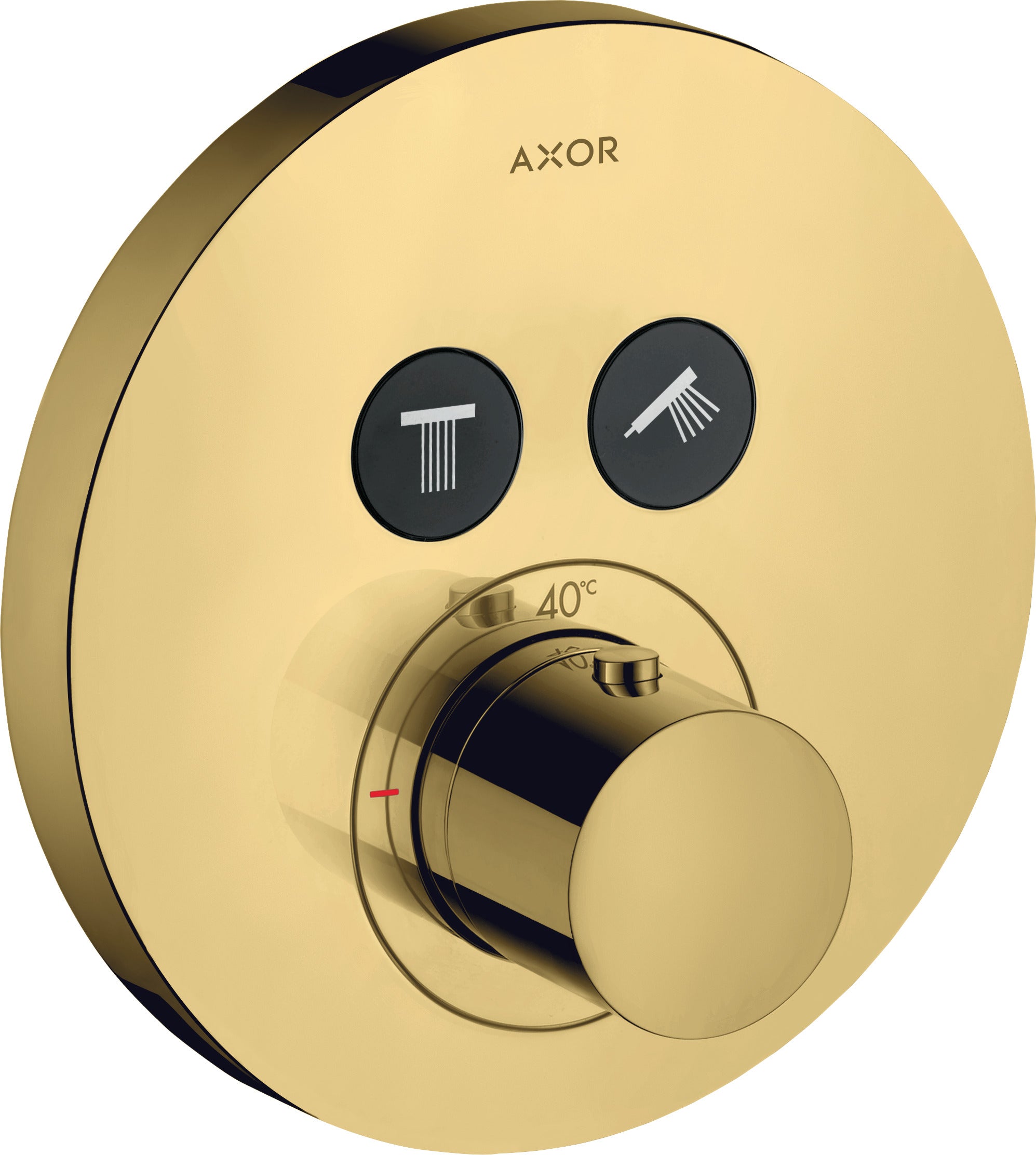 AXOR ShowerSolutions Thermostatic mixer round for concealed installation for 2 outlets