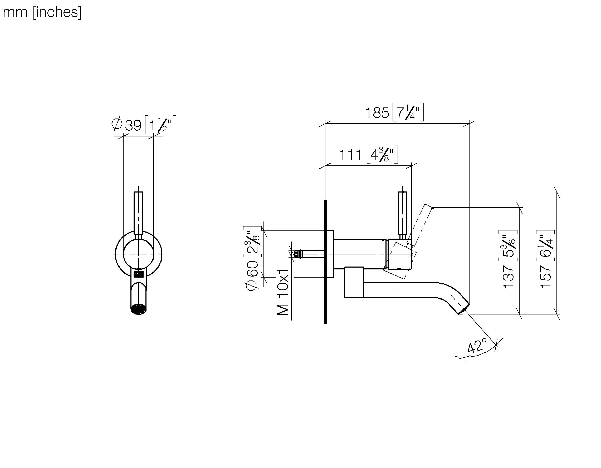 Meta Wall Mounted Single Lever Basin Mixer Without Pop Up Waste Chrome