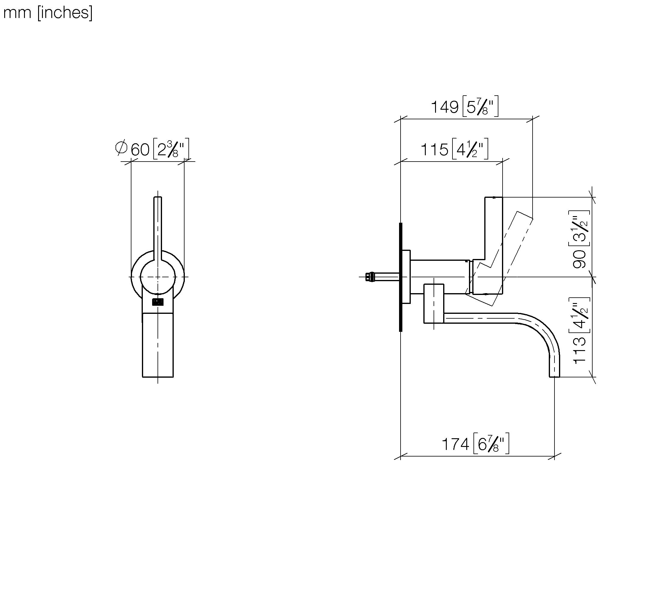 Mem Wall Mounted Single Lever Basin Mixer Without Pop Up Waste Chrome