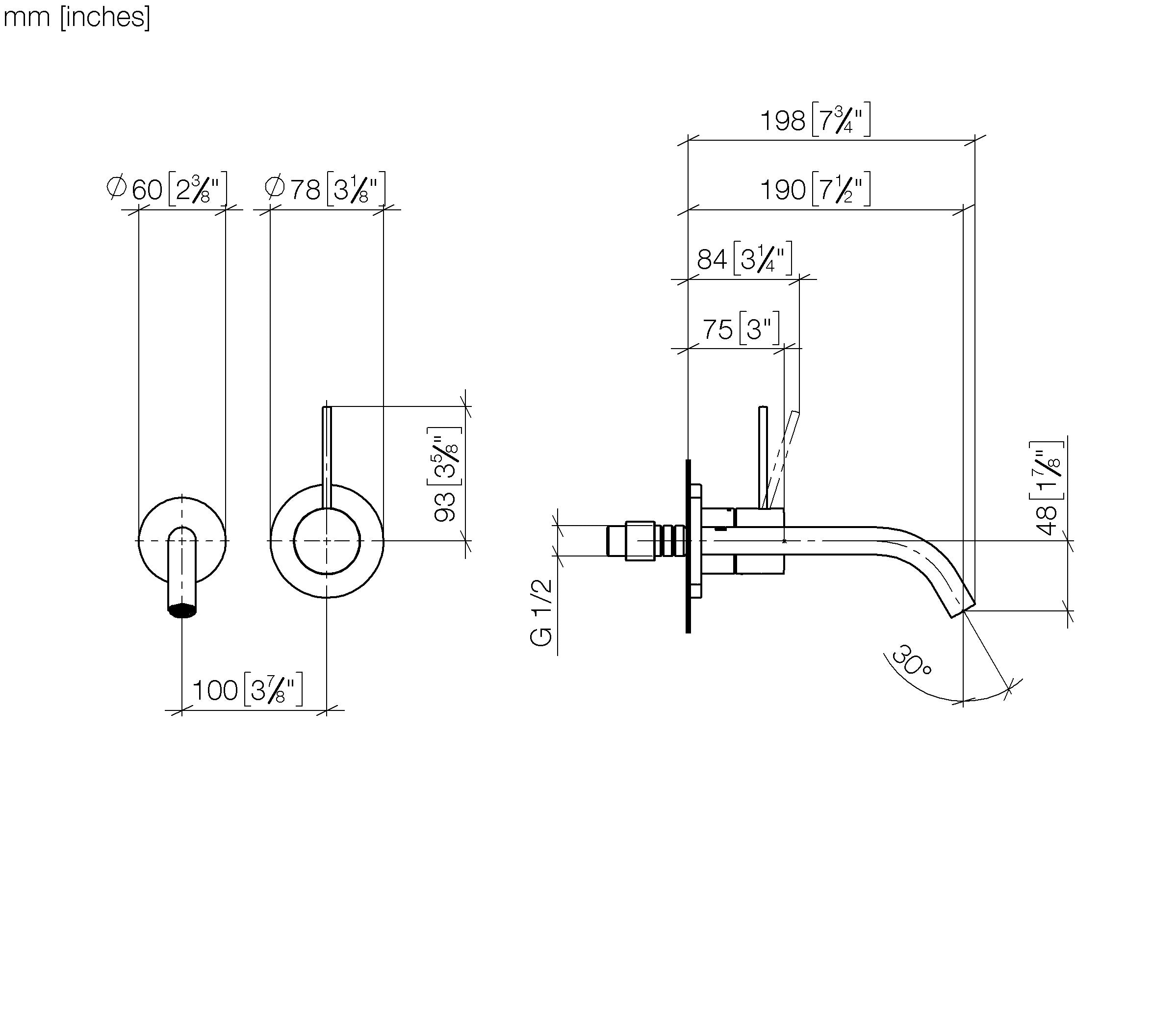 Meta Meta Slim Wall Mounted Single Lever Basin Mixer Without Pop Up Waste Chrome