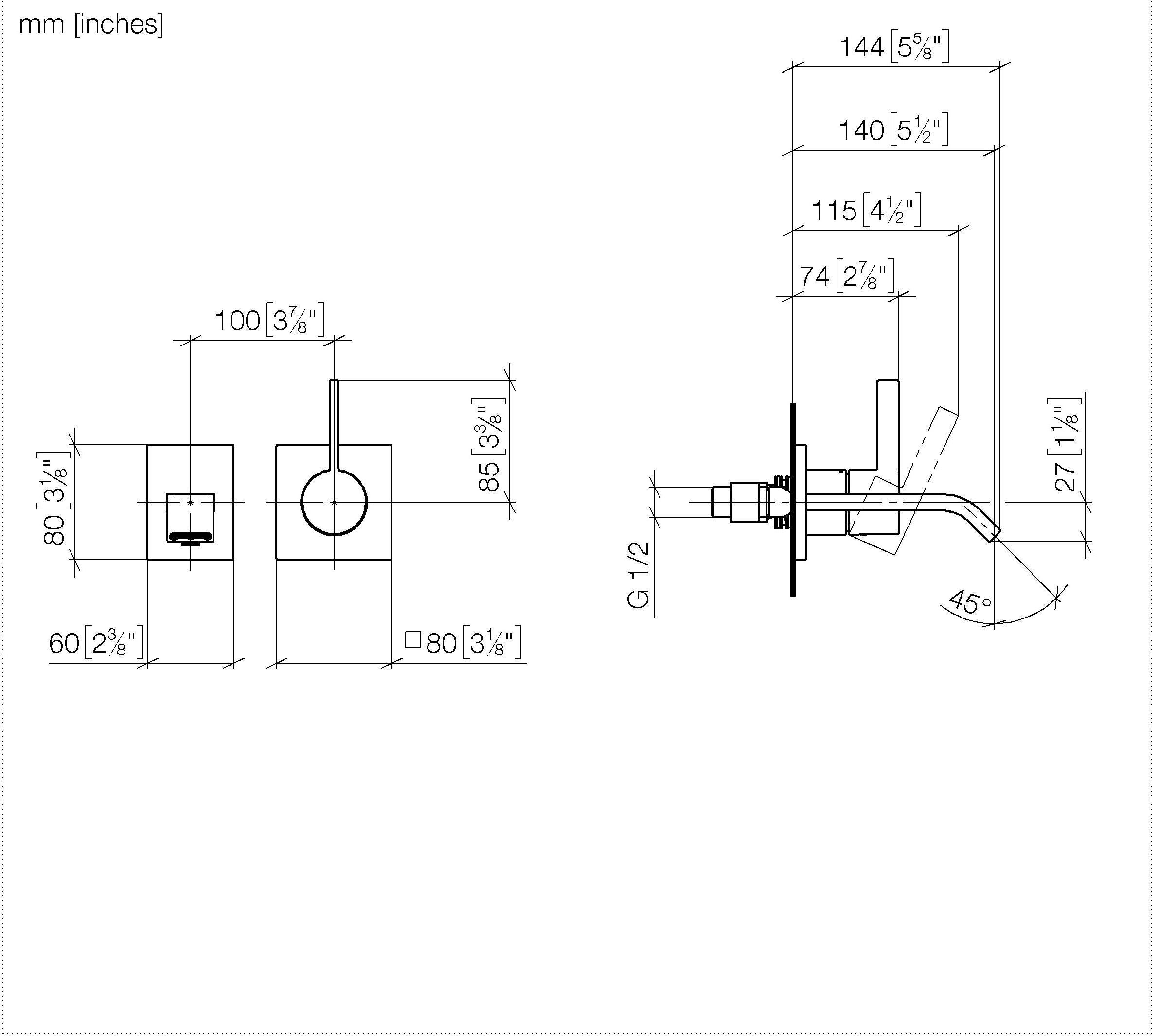 Imo Wall Mounted Single Lever Basin Mixer Without Pop Up Waste Chrome