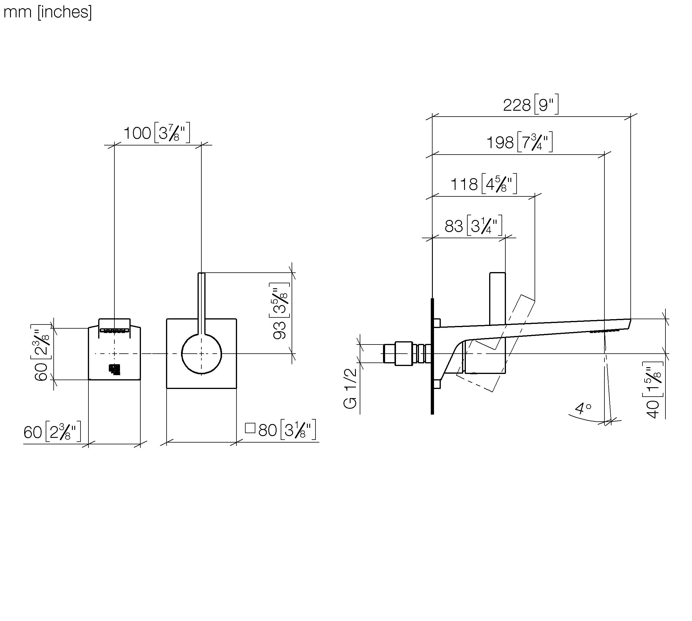Cl 1 Wall Mounted Single Lever Basin Mixer Without Pop Up Waste Chrome