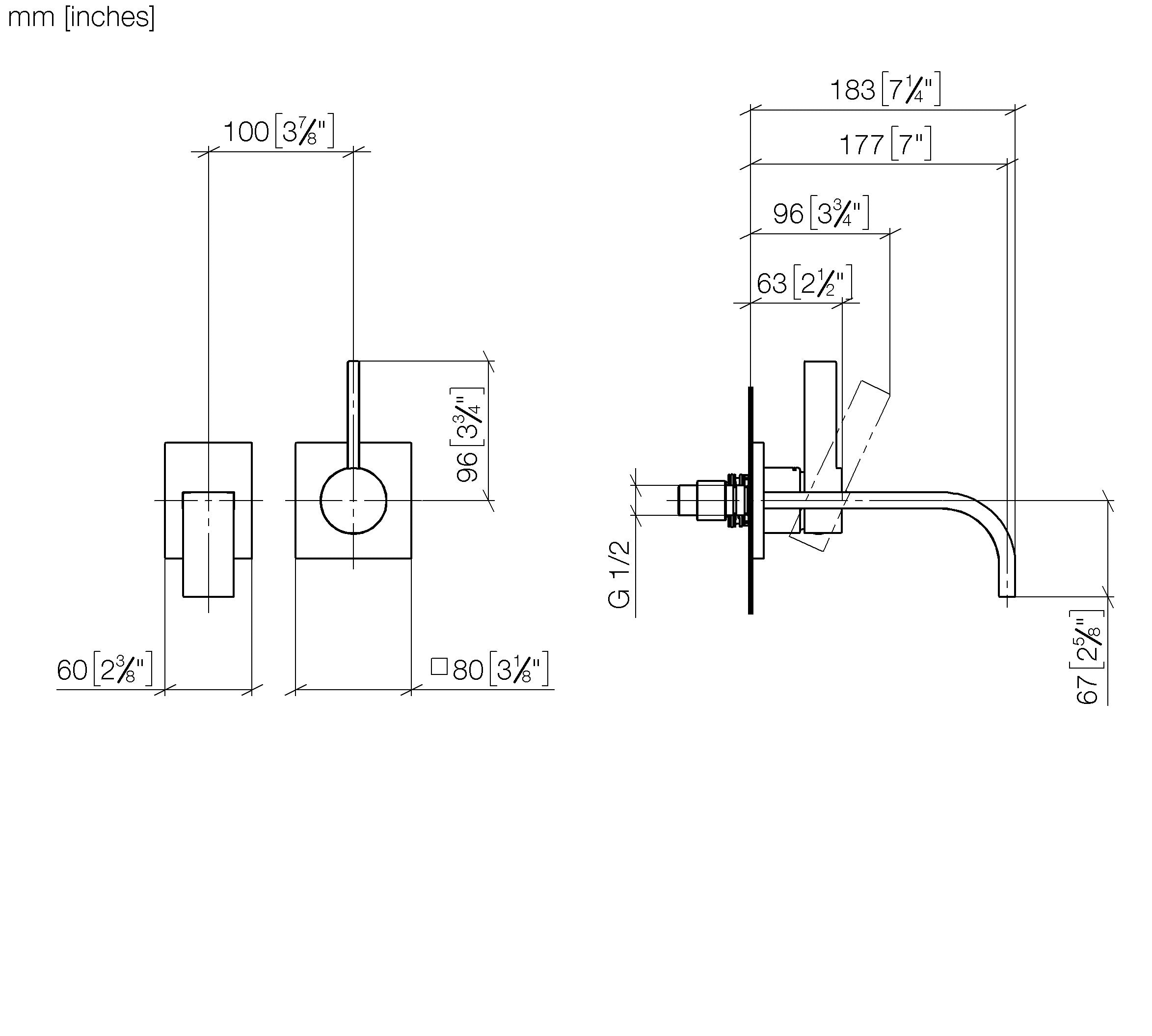 Mem Wall Mounted Single Lever Basin Mixer Without Pop Up Waste Chrome II