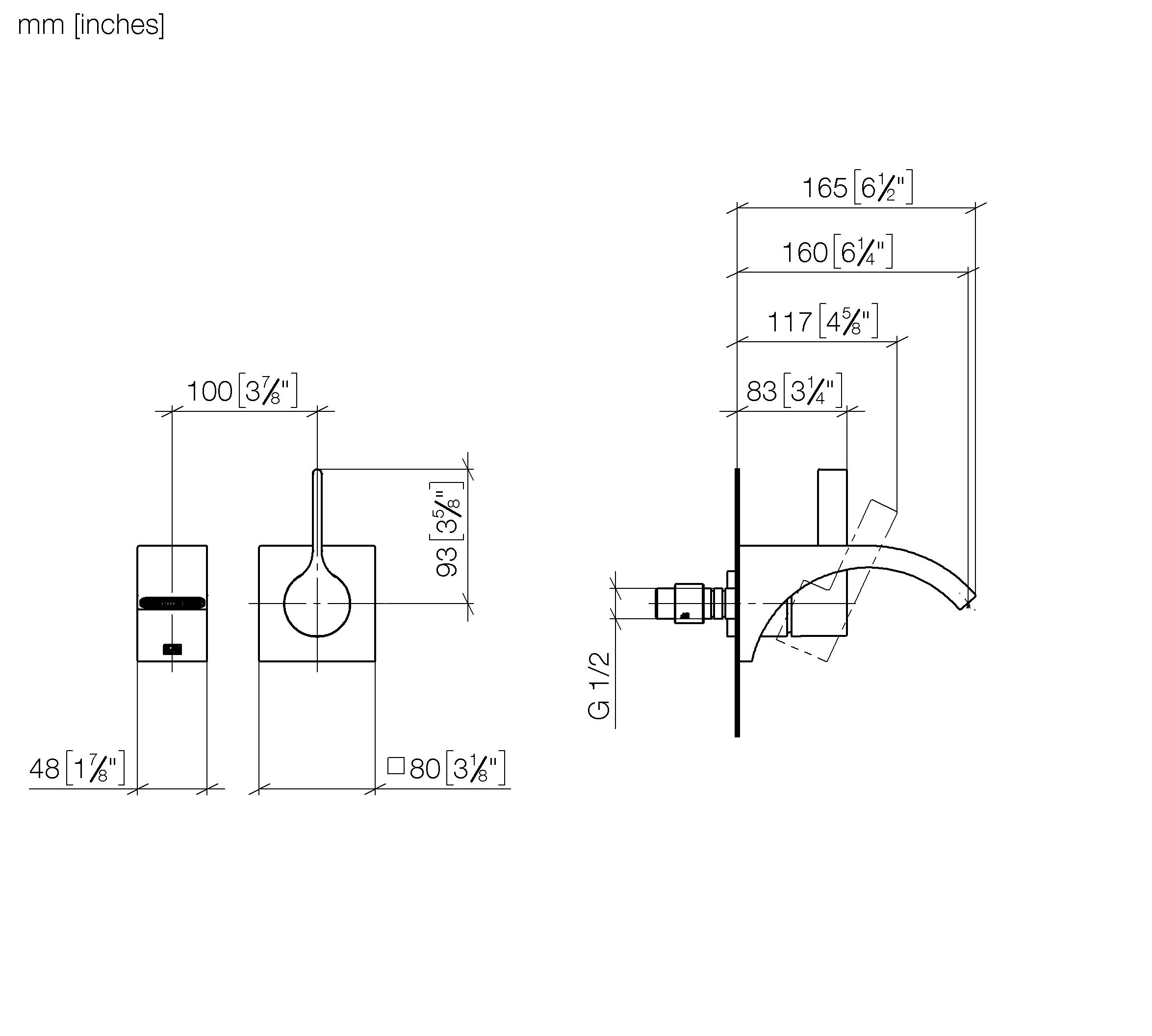 Cyo Wall Mounted Single Lever Basin Mixer Without Pop Up Waste Chrome