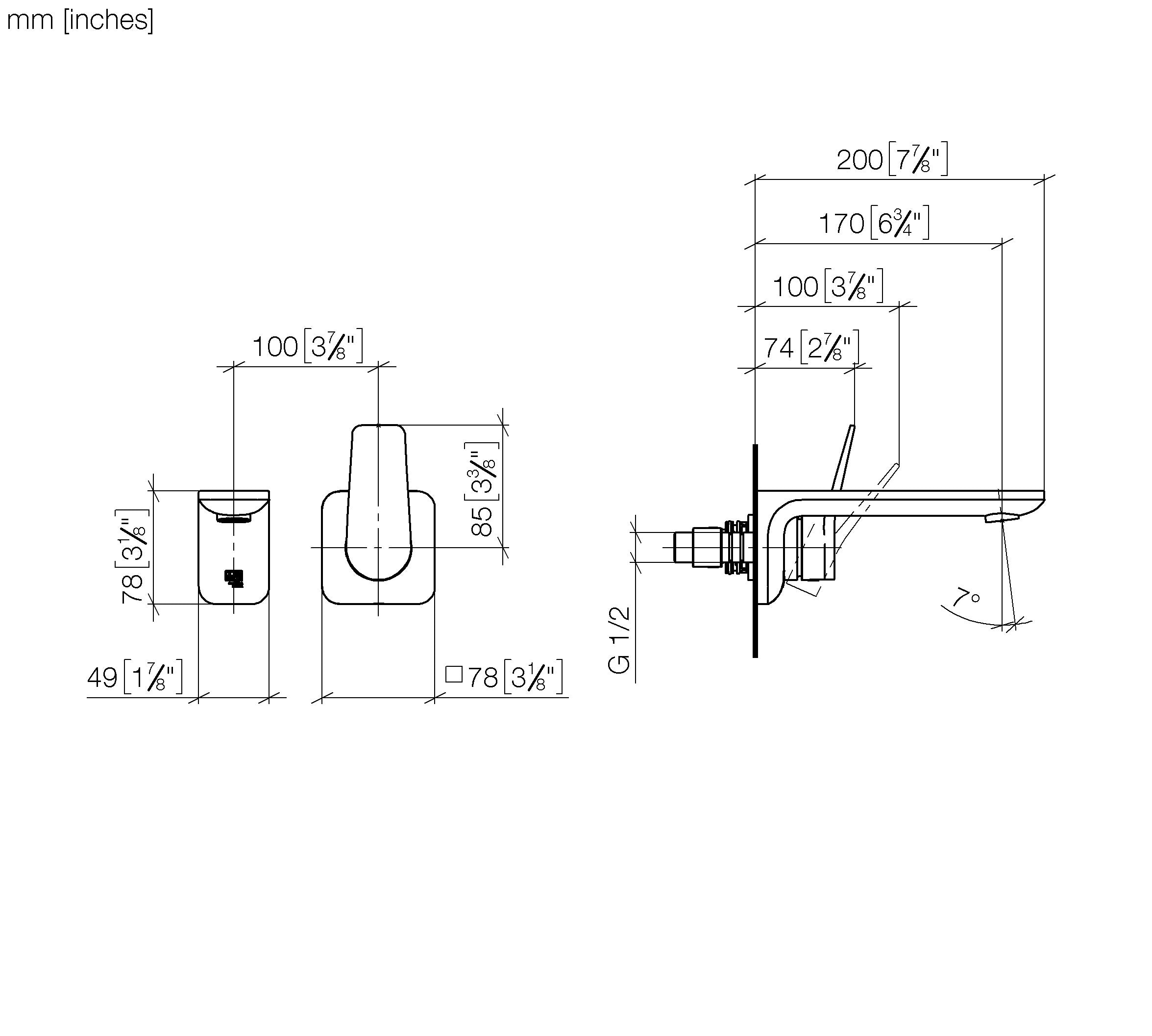 Liss Wall Mounted Single Lever Basin Mixer Without Pop Up Waste Chrome
