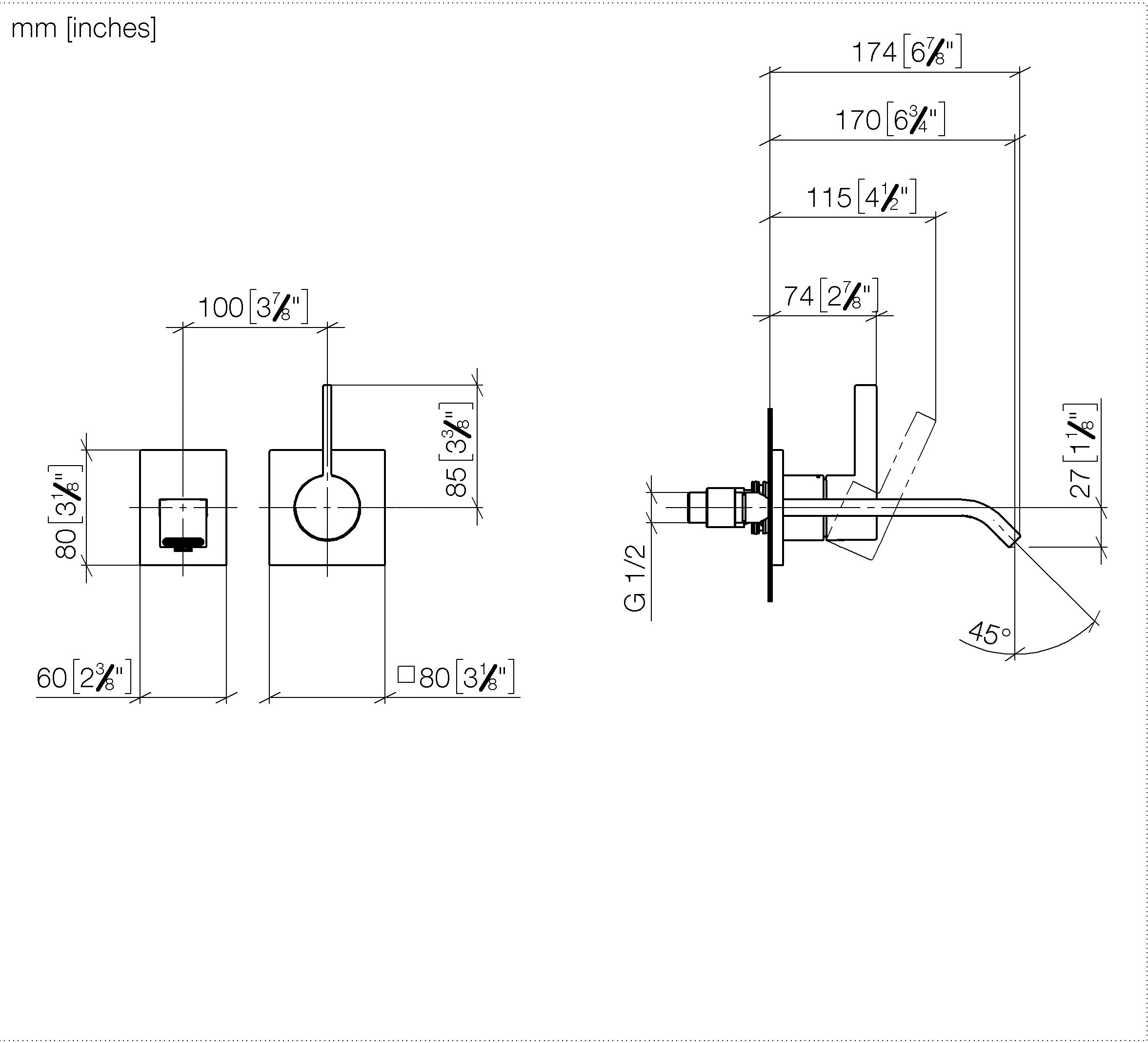 Imo Wall Mounted Single Lever Basin Mixer Without Pop Up Waste Chrome II